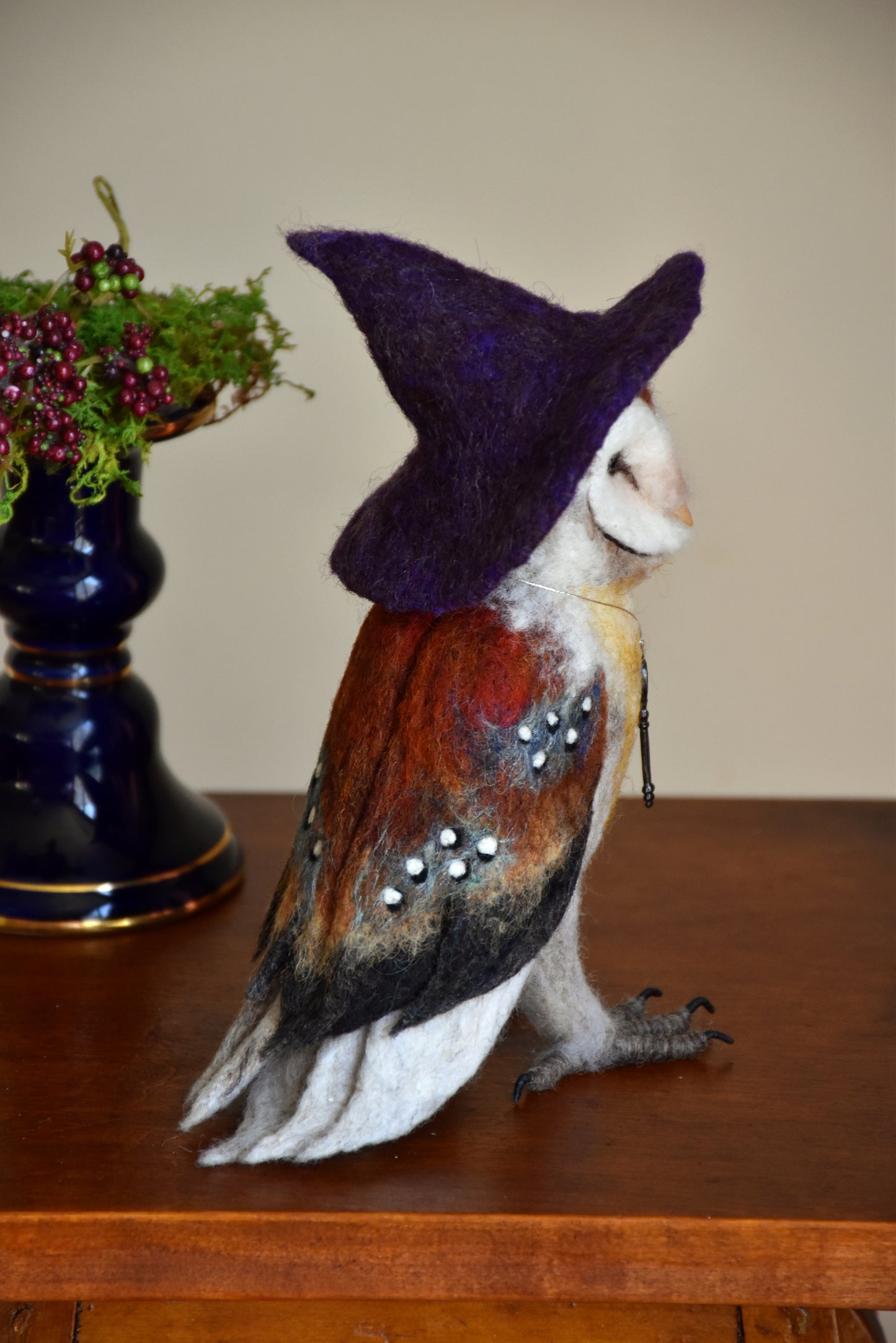 Needle Felted Barn Owl Witch