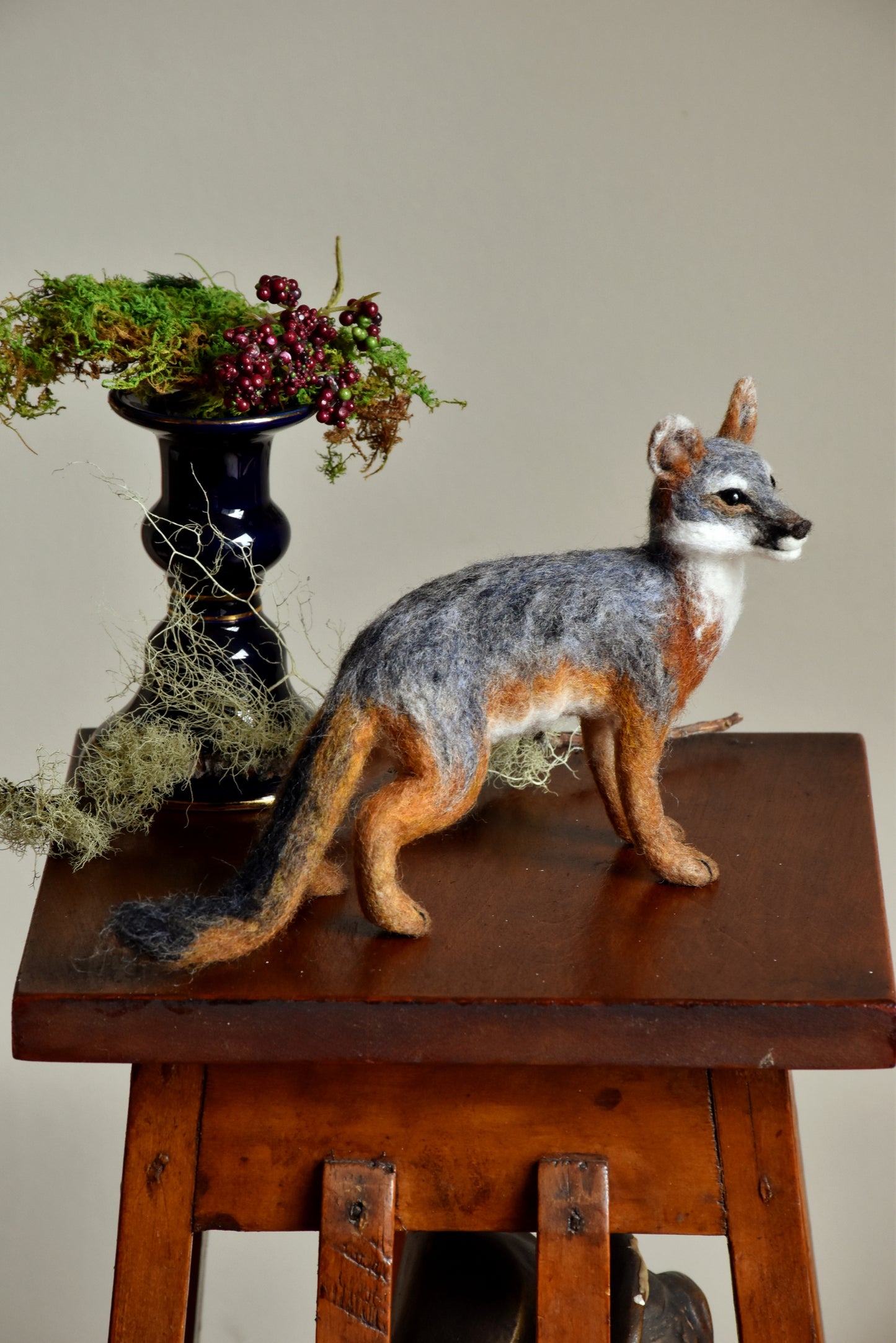 Needle Felted Grey Fox