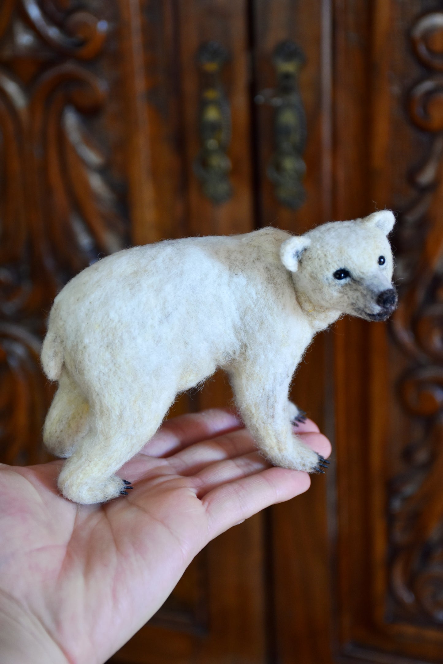 Needle Felted Baby Polar Bear
