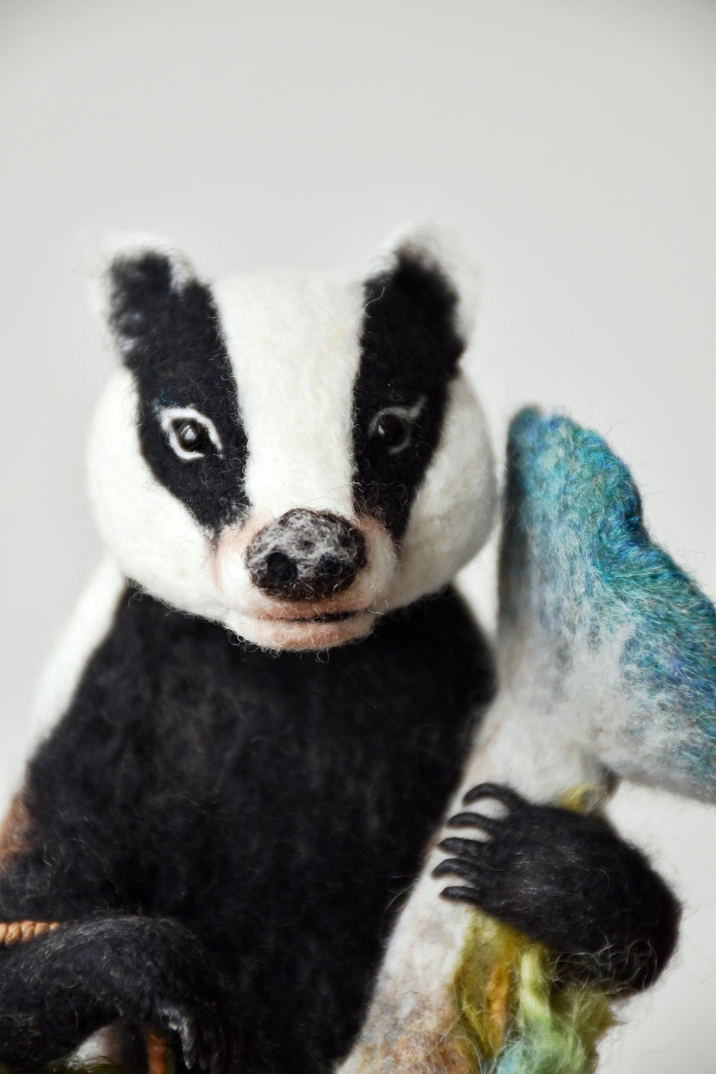 Needle Felted Badger with Magical Mushroom