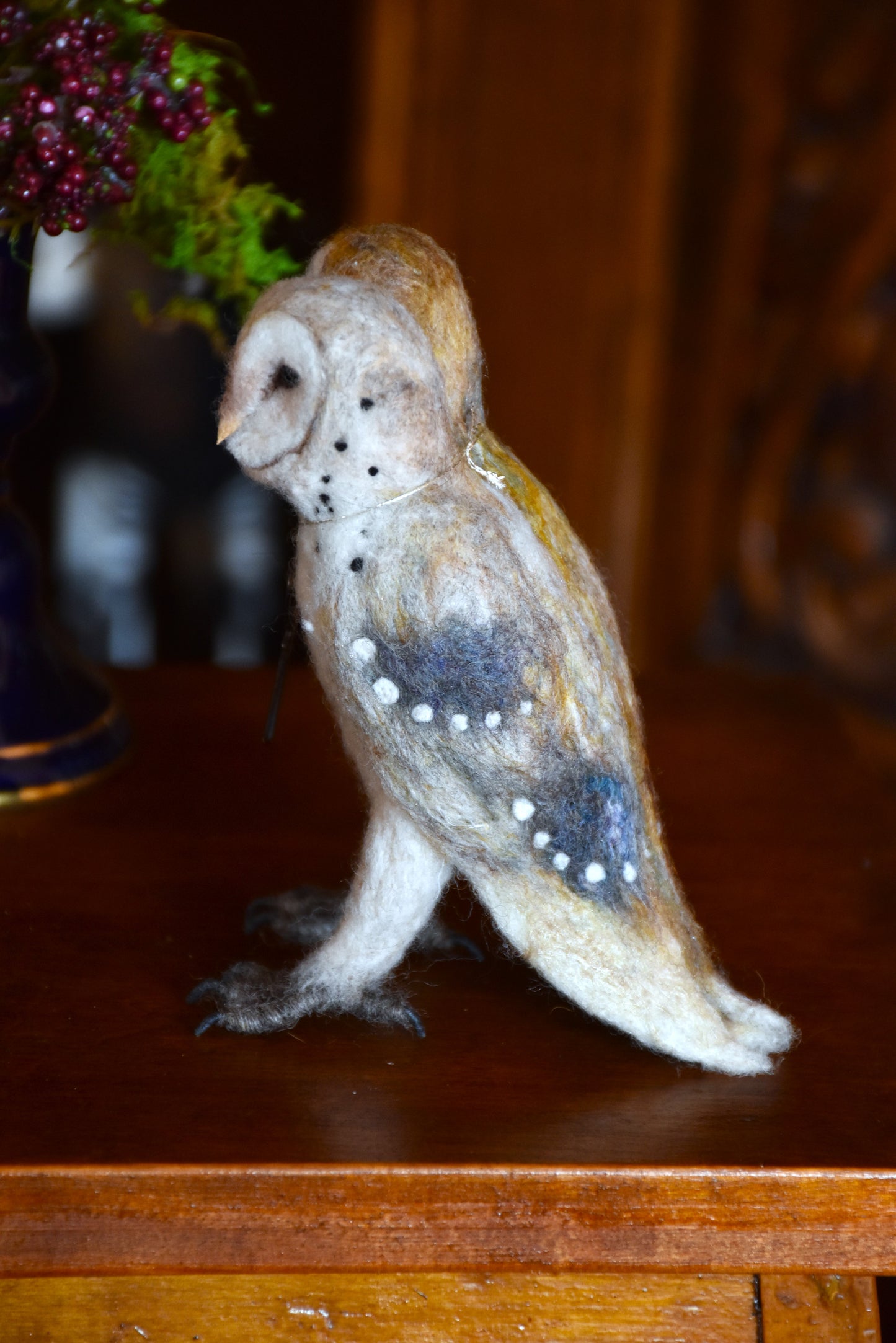 Needle Felted Siamese Barn Owl