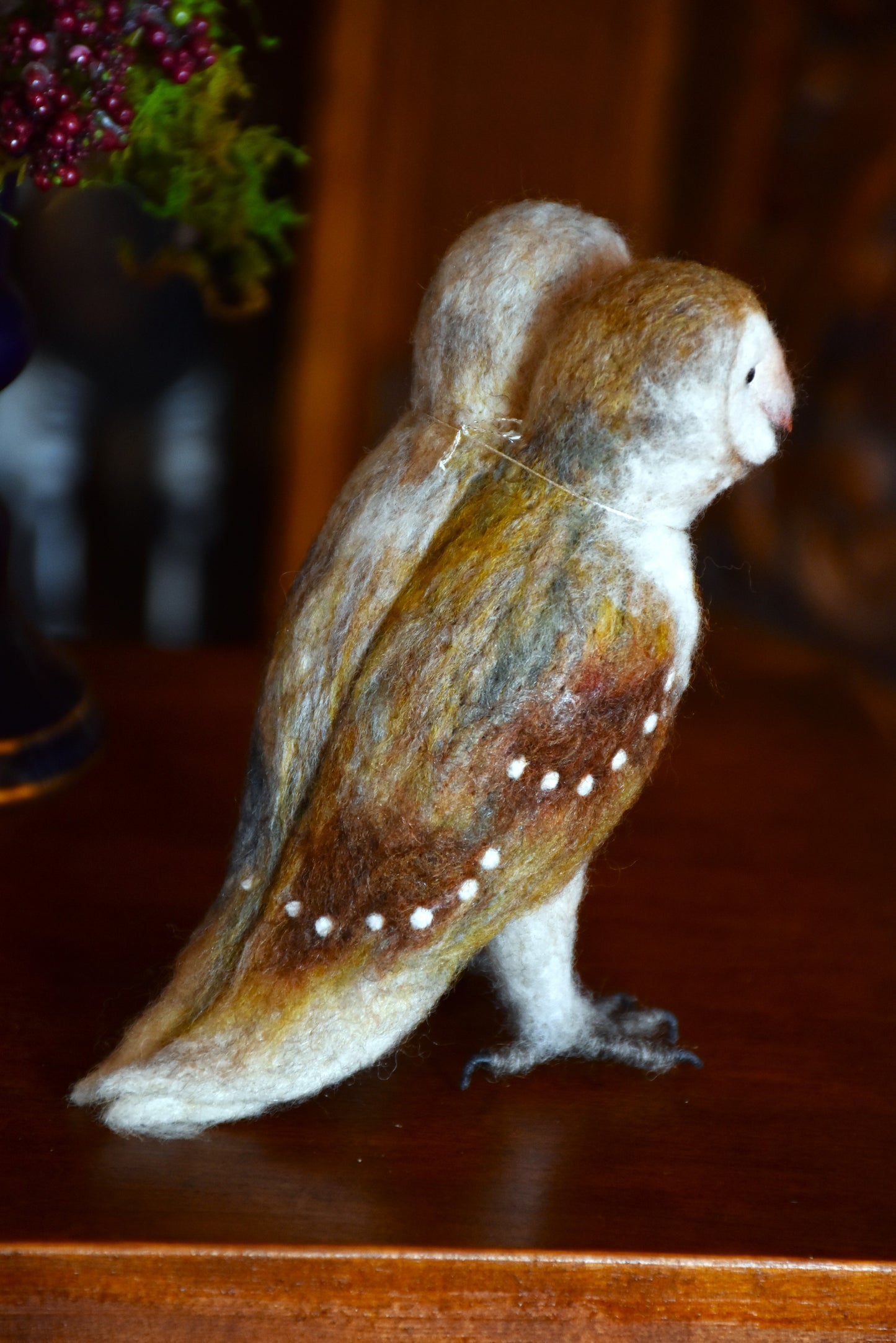 Needle Felted Siamese Barn Owl