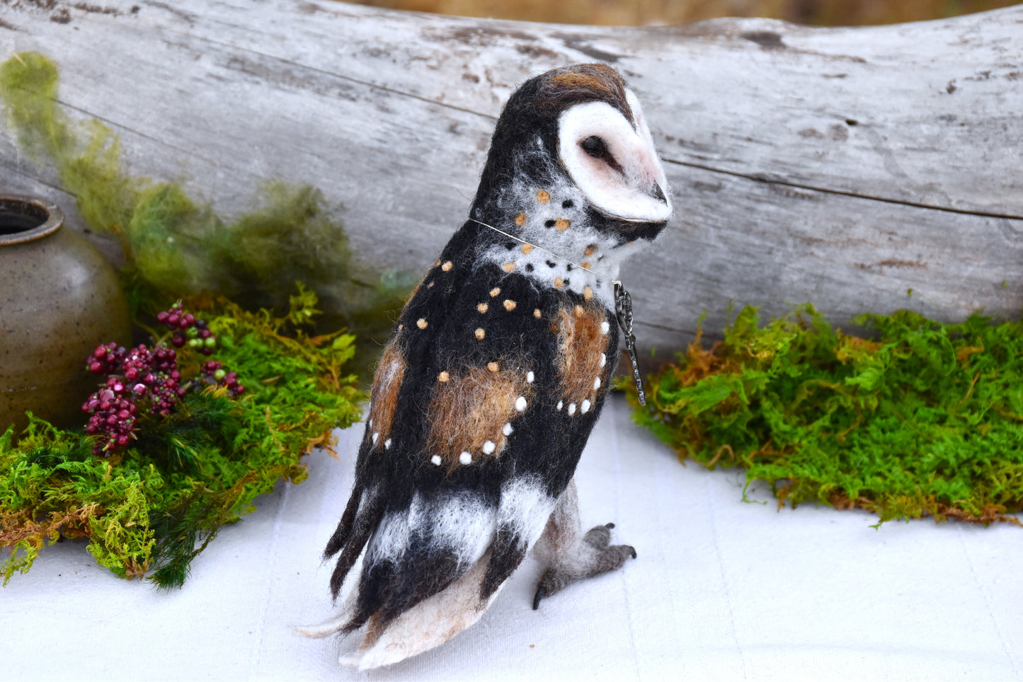 Needle Felted Magical Barn Owl