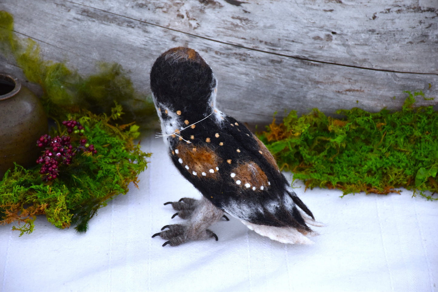 Needle Felted Magical Barn Owl