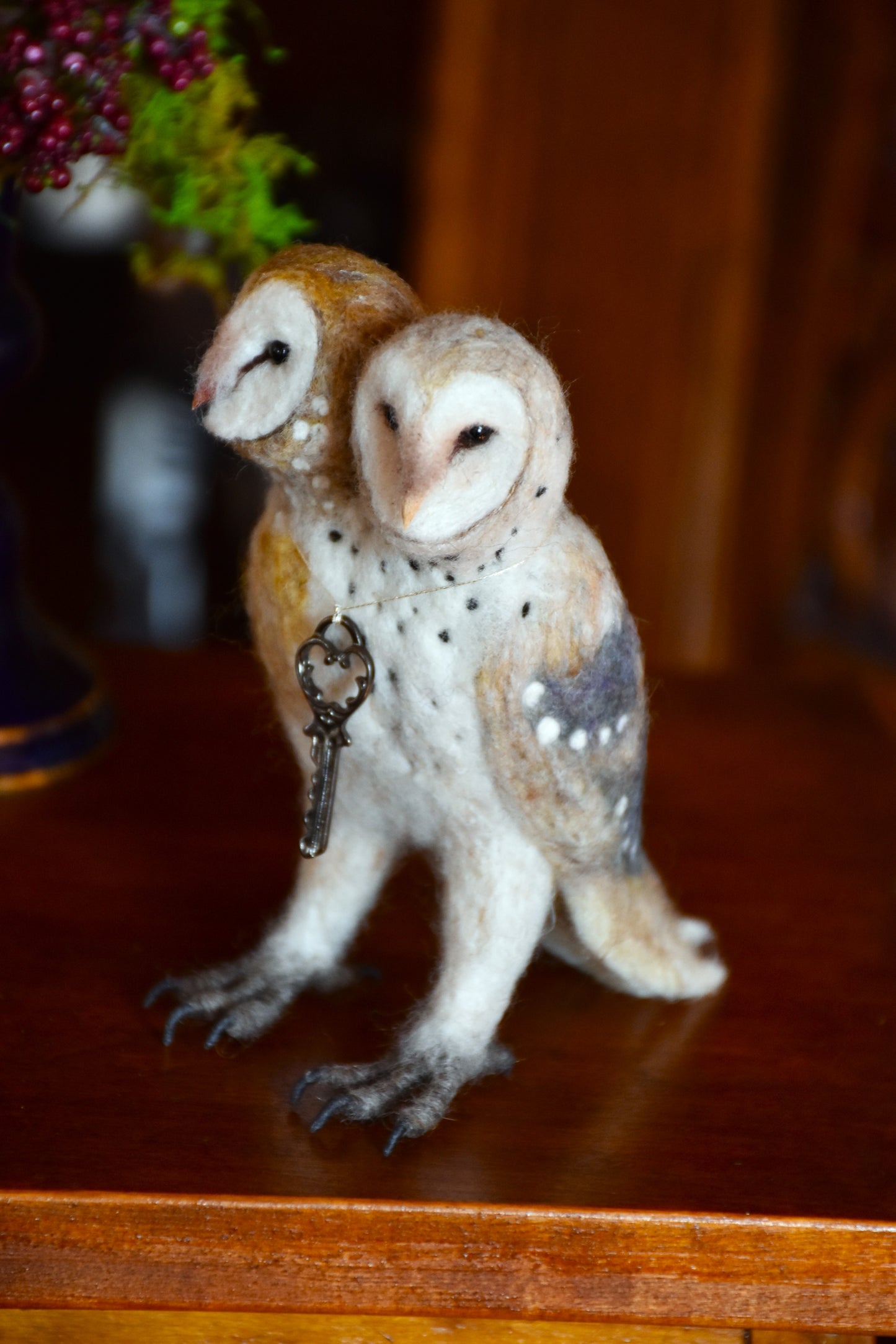 Needle Felted Siamese Barn Owl