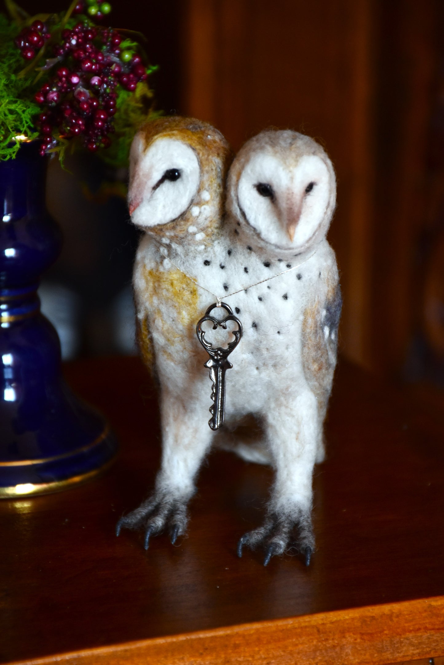 Needle Felted Siamese Barn Owl