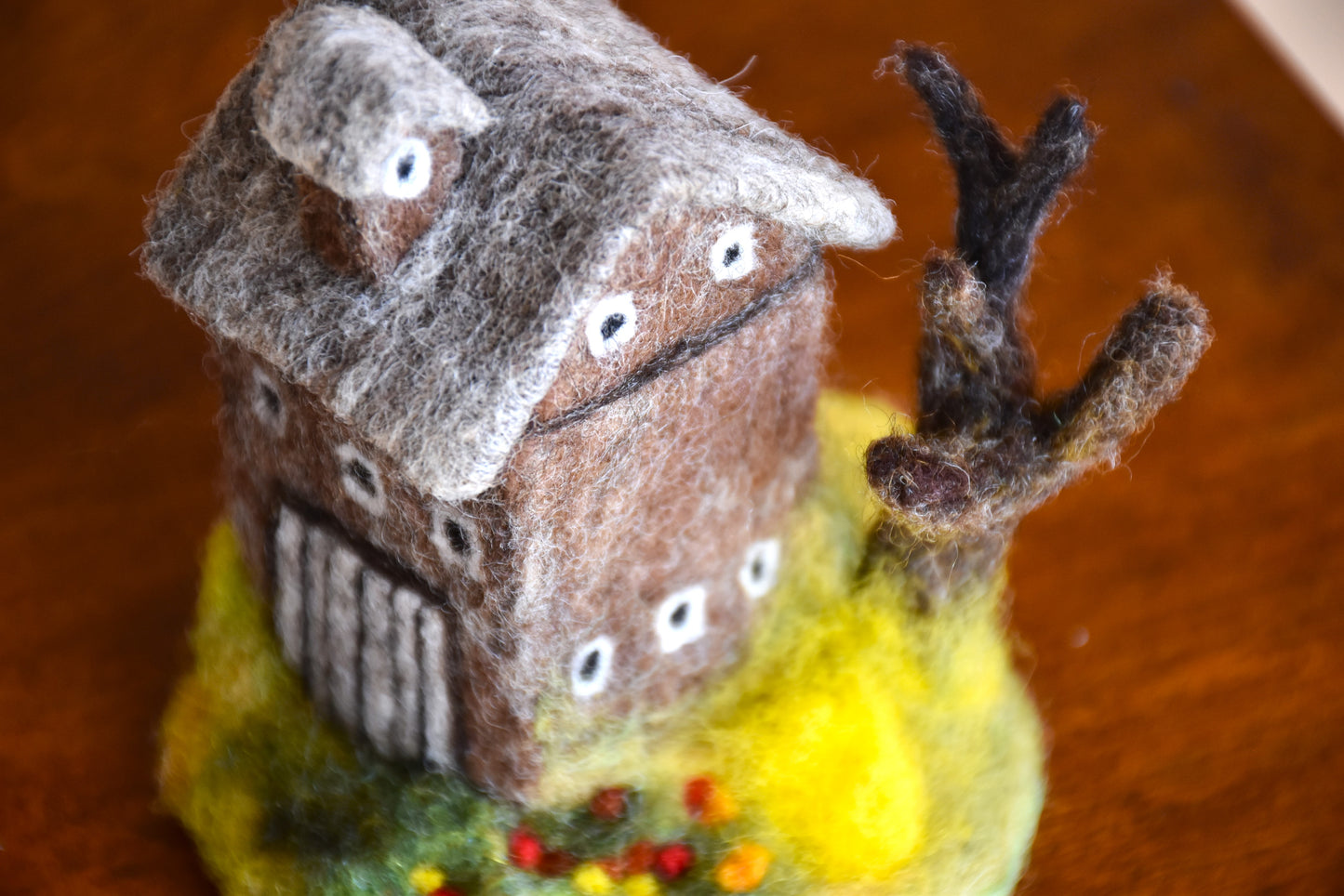 Needle Felted Barn on the prairie