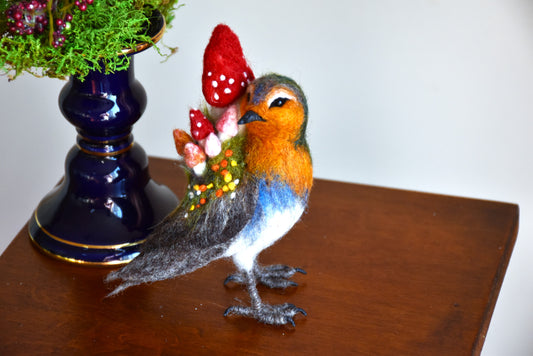 Needle Felted Robin Repressed by nature