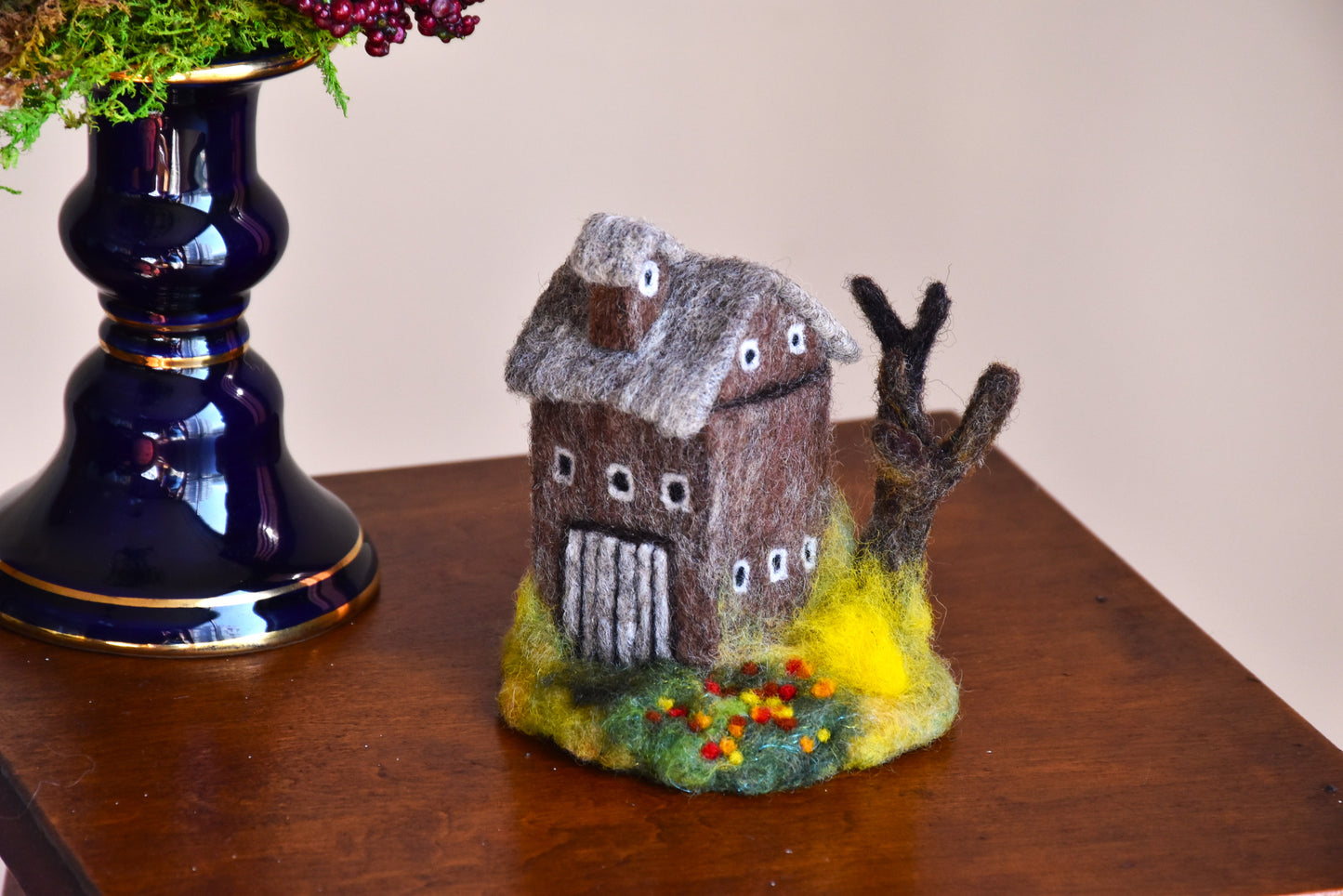 Needle Felted Barn on the prairie