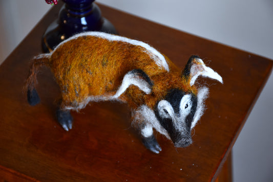 Needle Felted Red River Hog