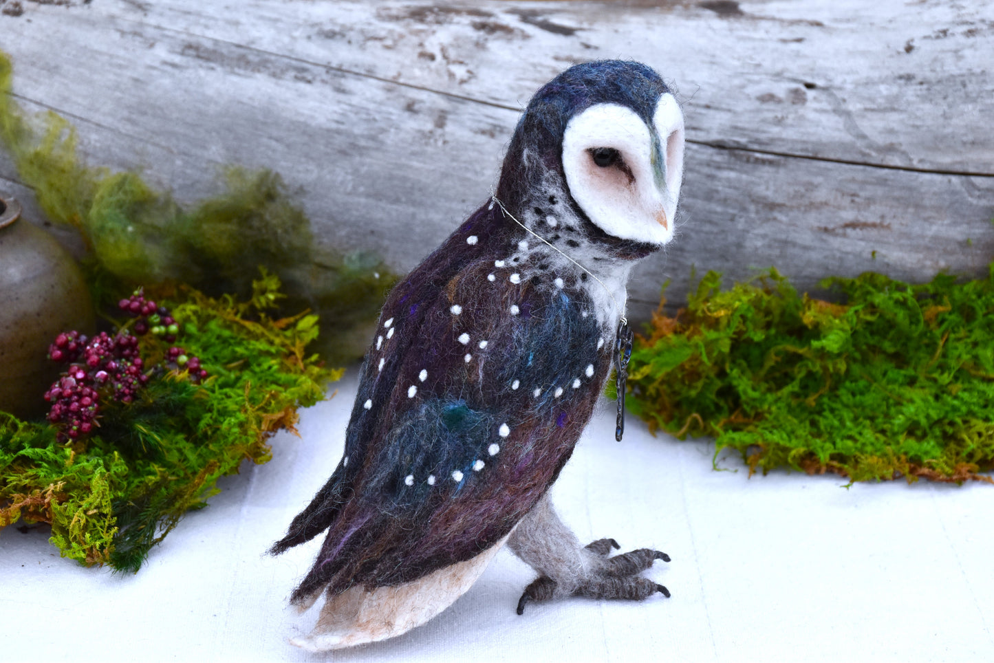 Needle Felted Magical Barn Owl