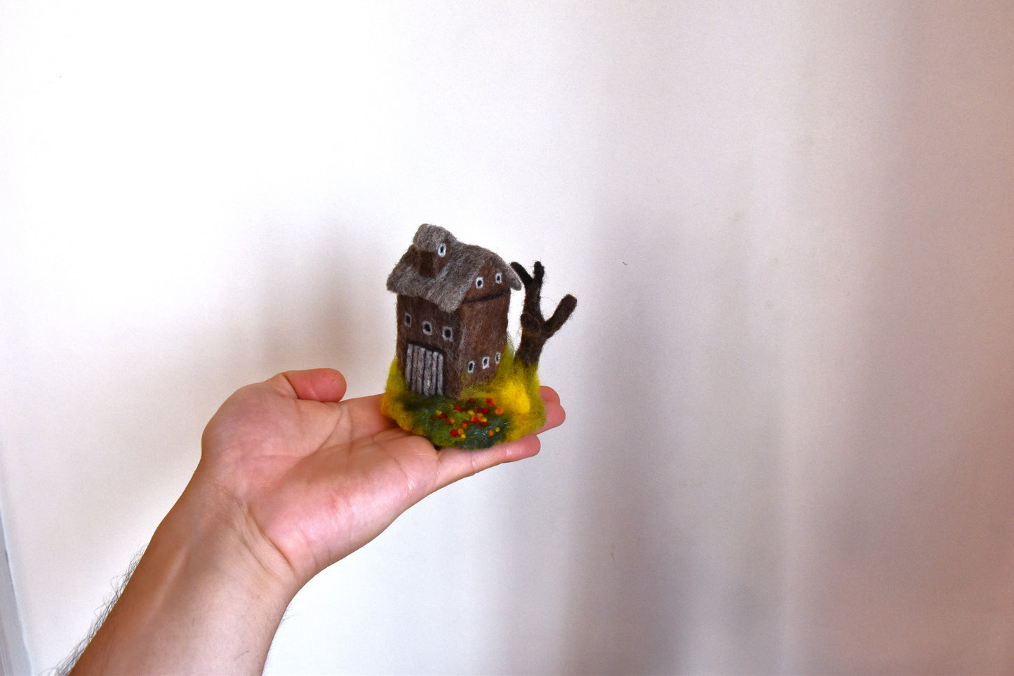 Needle Felted Barn on the prairie