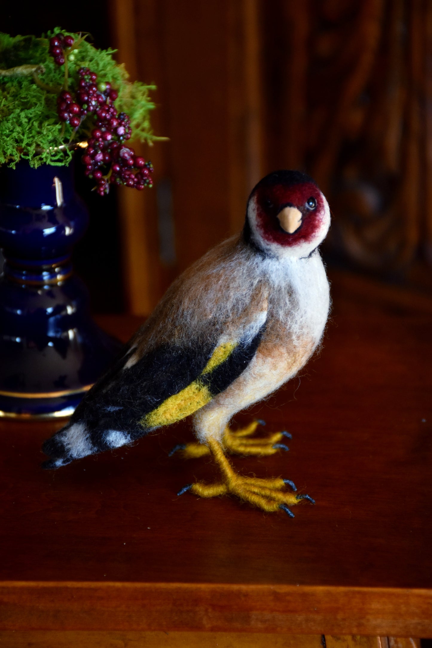 Needle Felted European Finch