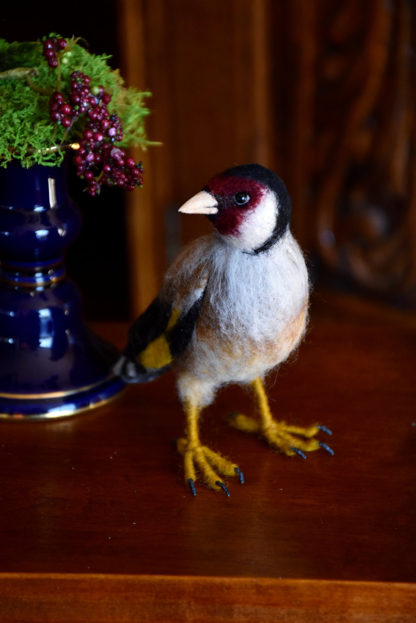 Needle Felted European Finch