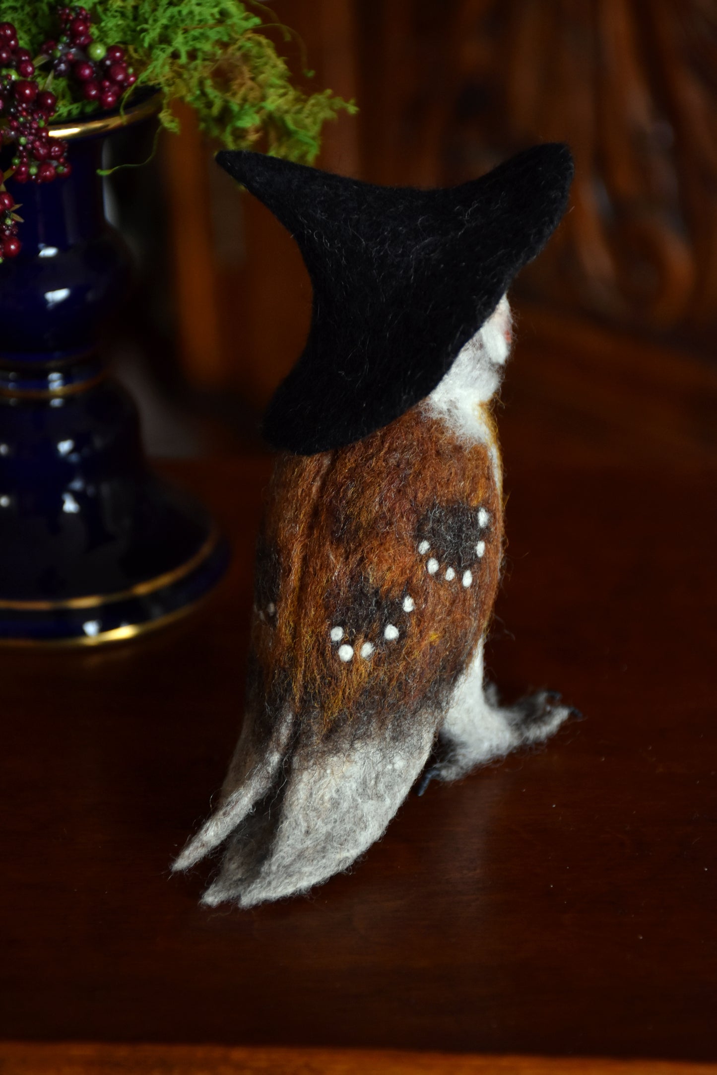 Needle Felted Little Witch  Barn Owl