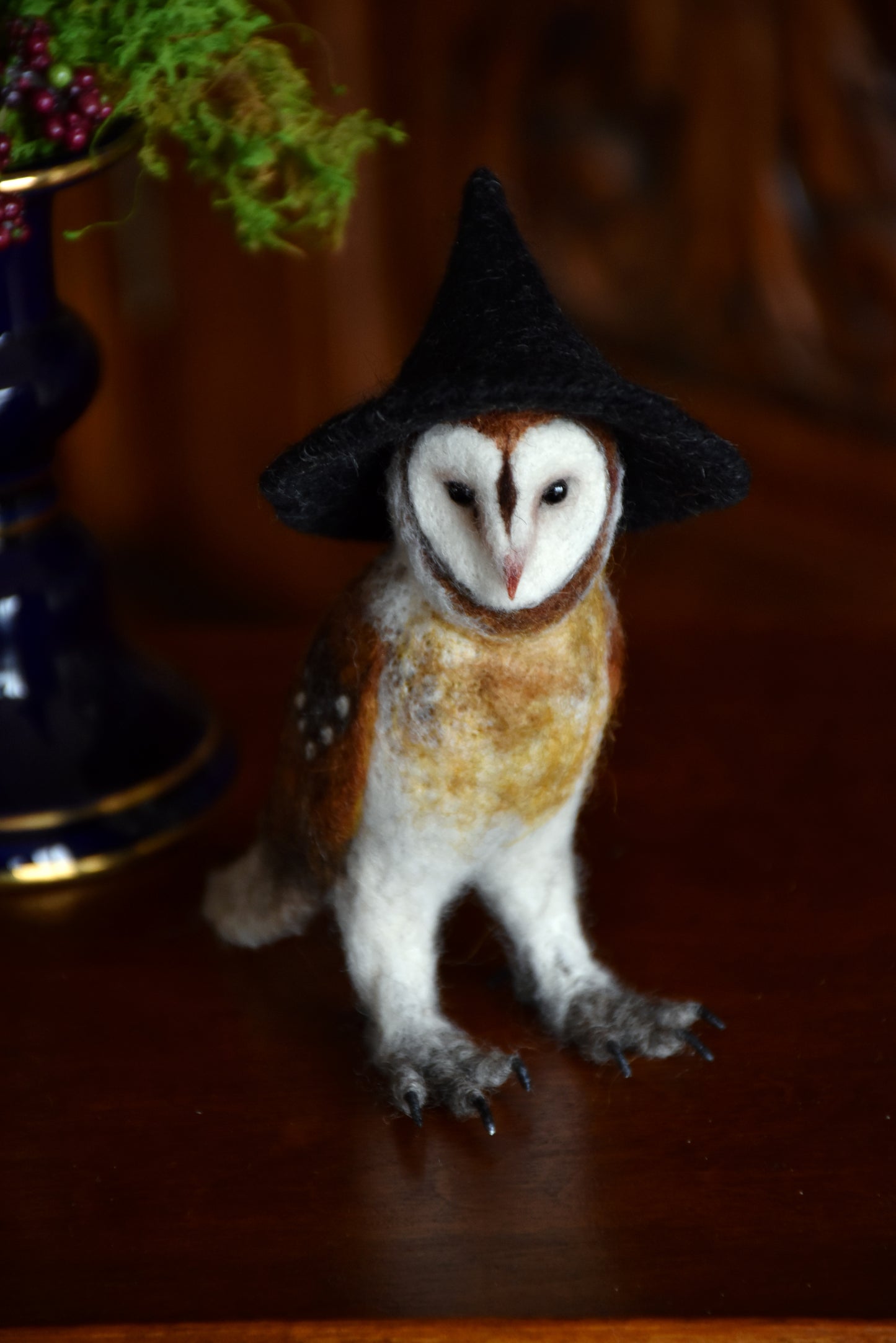 Needle Felted Little Witch  Barn Owl