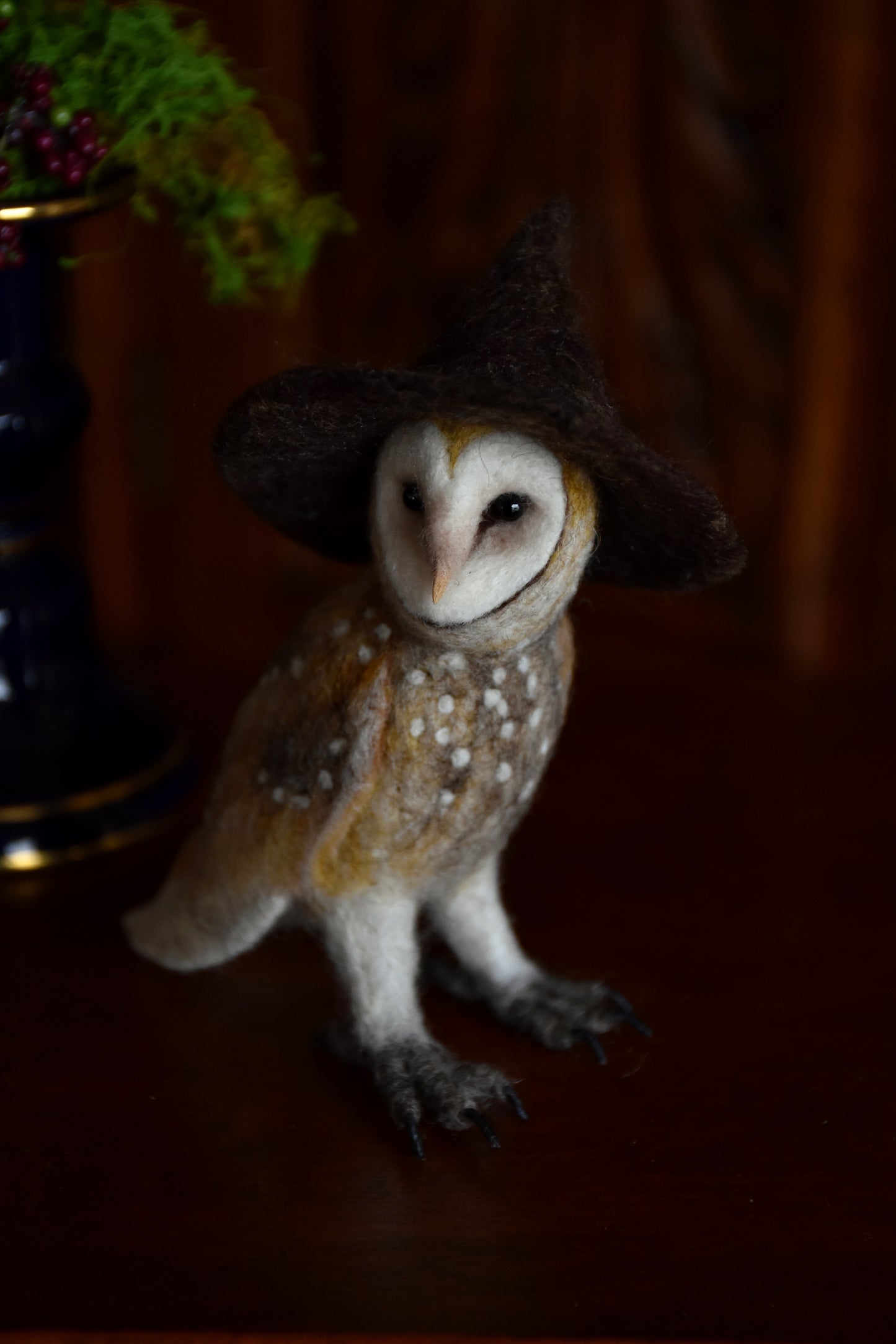 Needle Felted Little Witch  Barn Owl