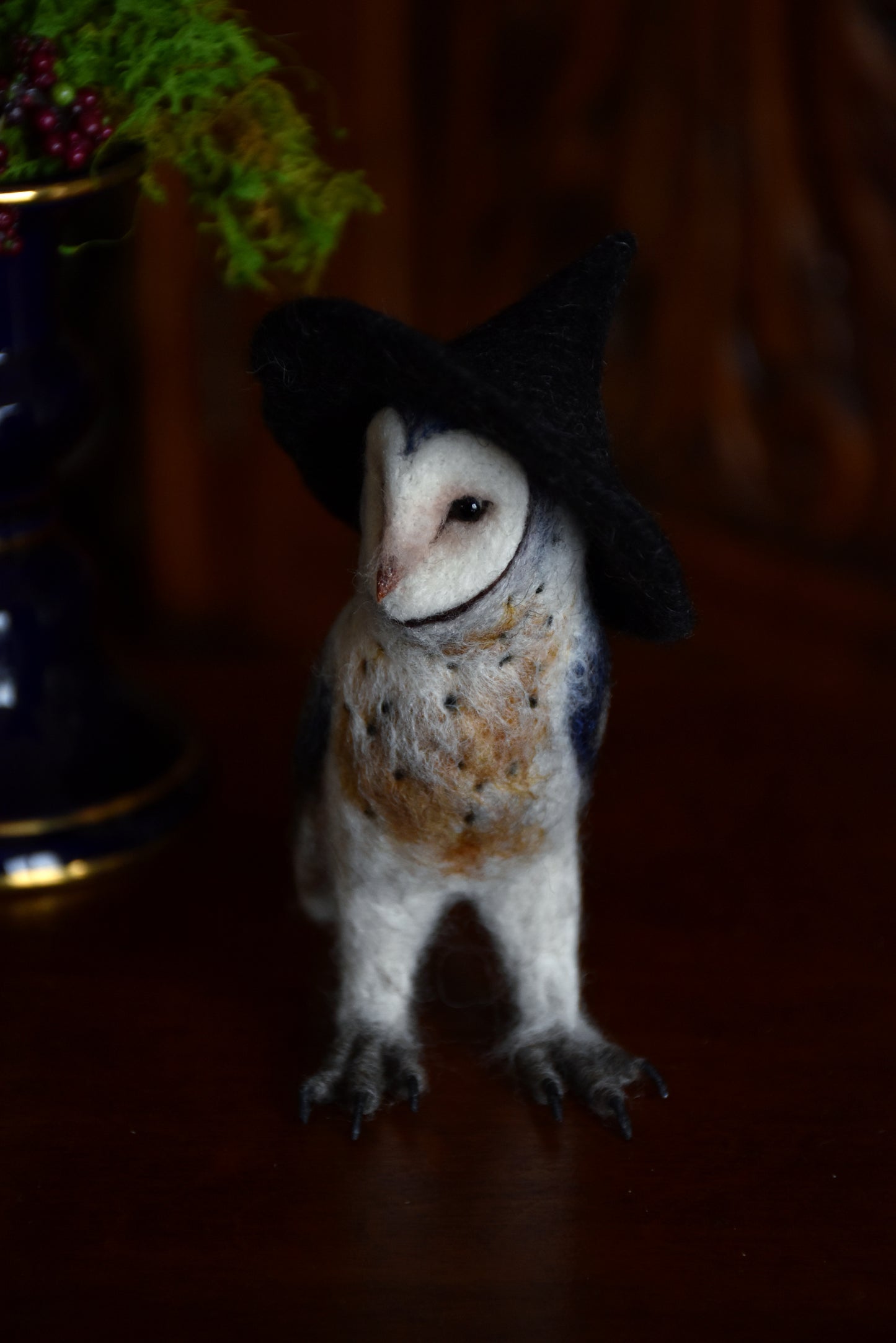 Needle Felted Little Witch  Barn Owl