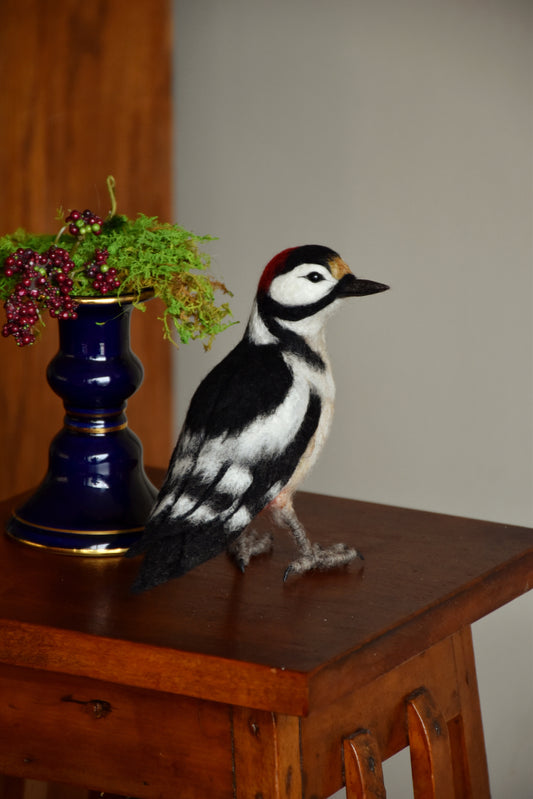 Needle Felted Great Woodpecker