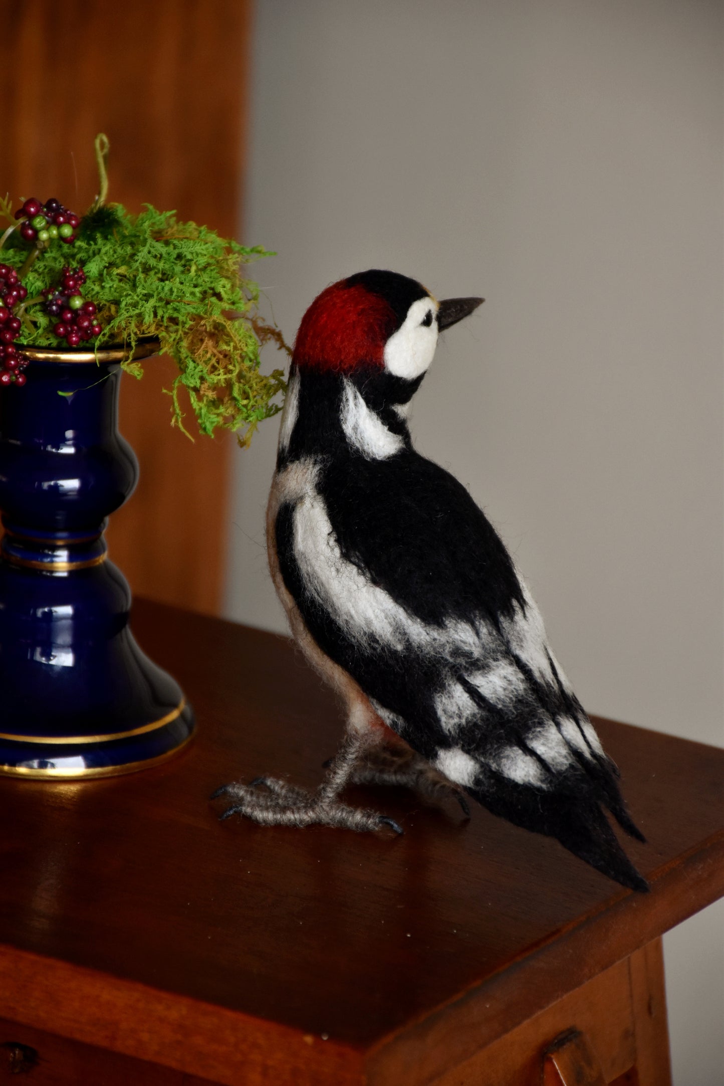 Needle Felted Great Woodpecker