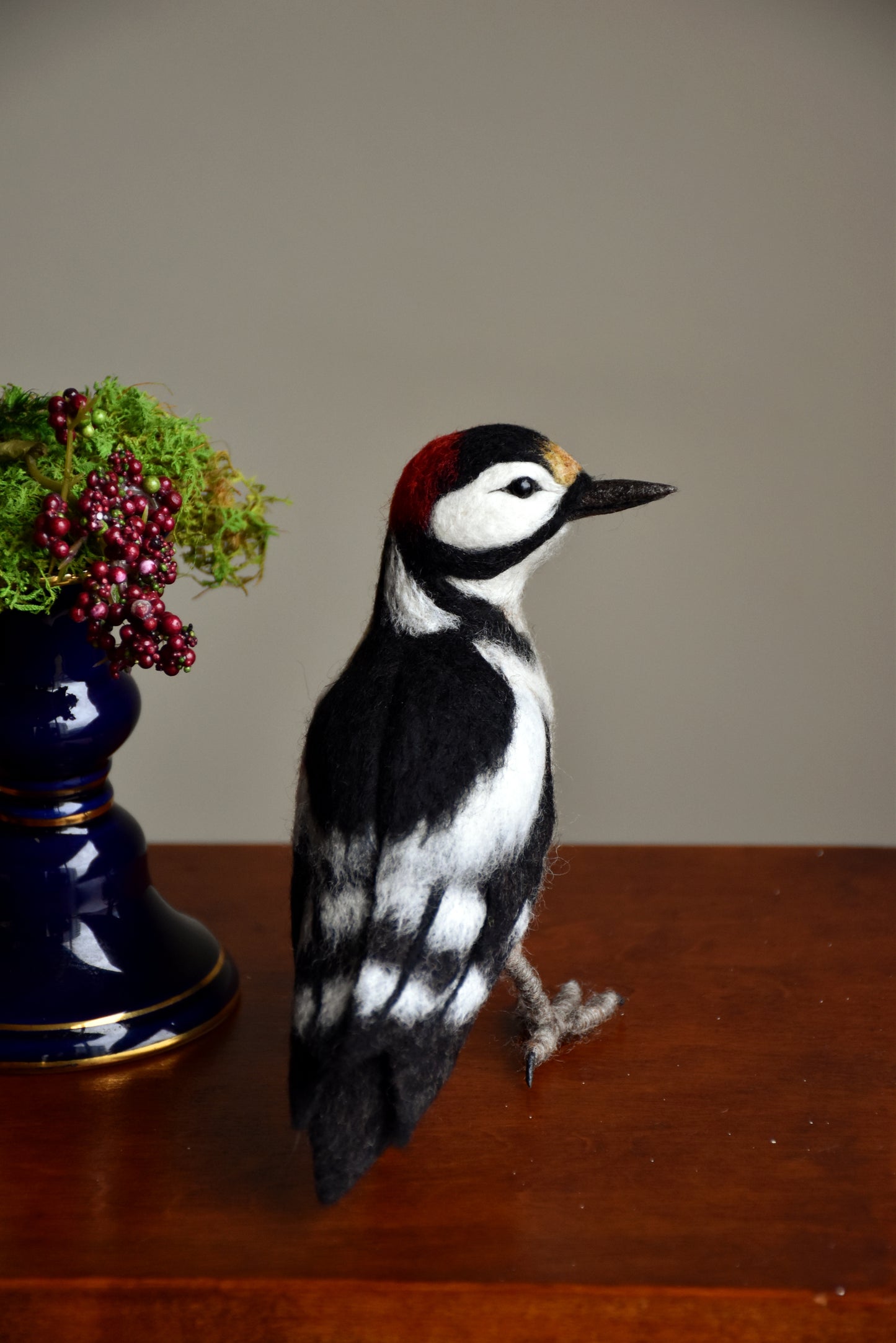 Needle Felted Great Woodpecker