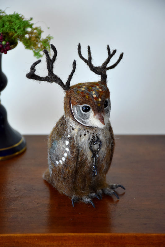 Needle Felted Magical Owl of the forest