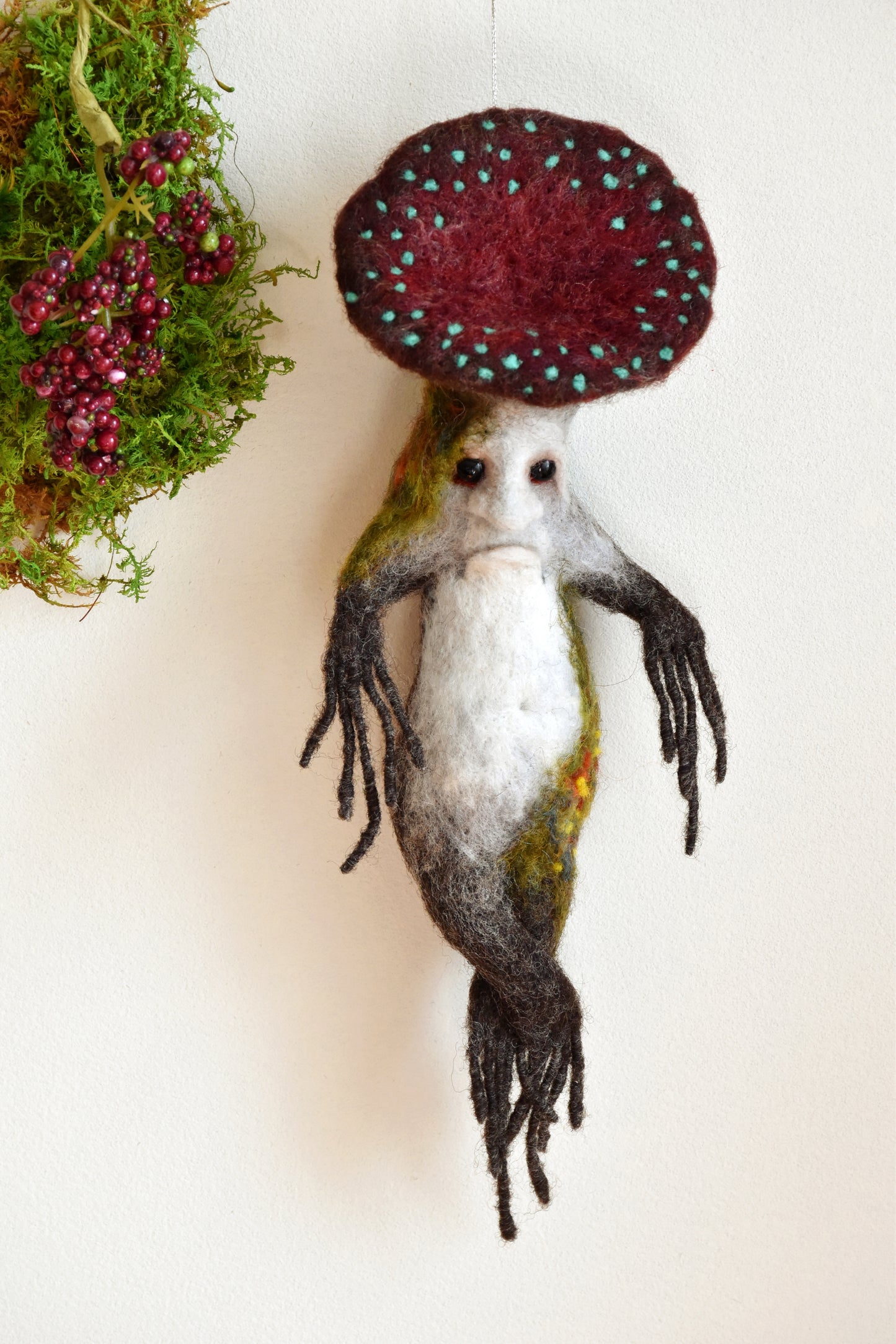 Needle Felted  Creature Mandrake-Zoombie-Tuber-Mushroom