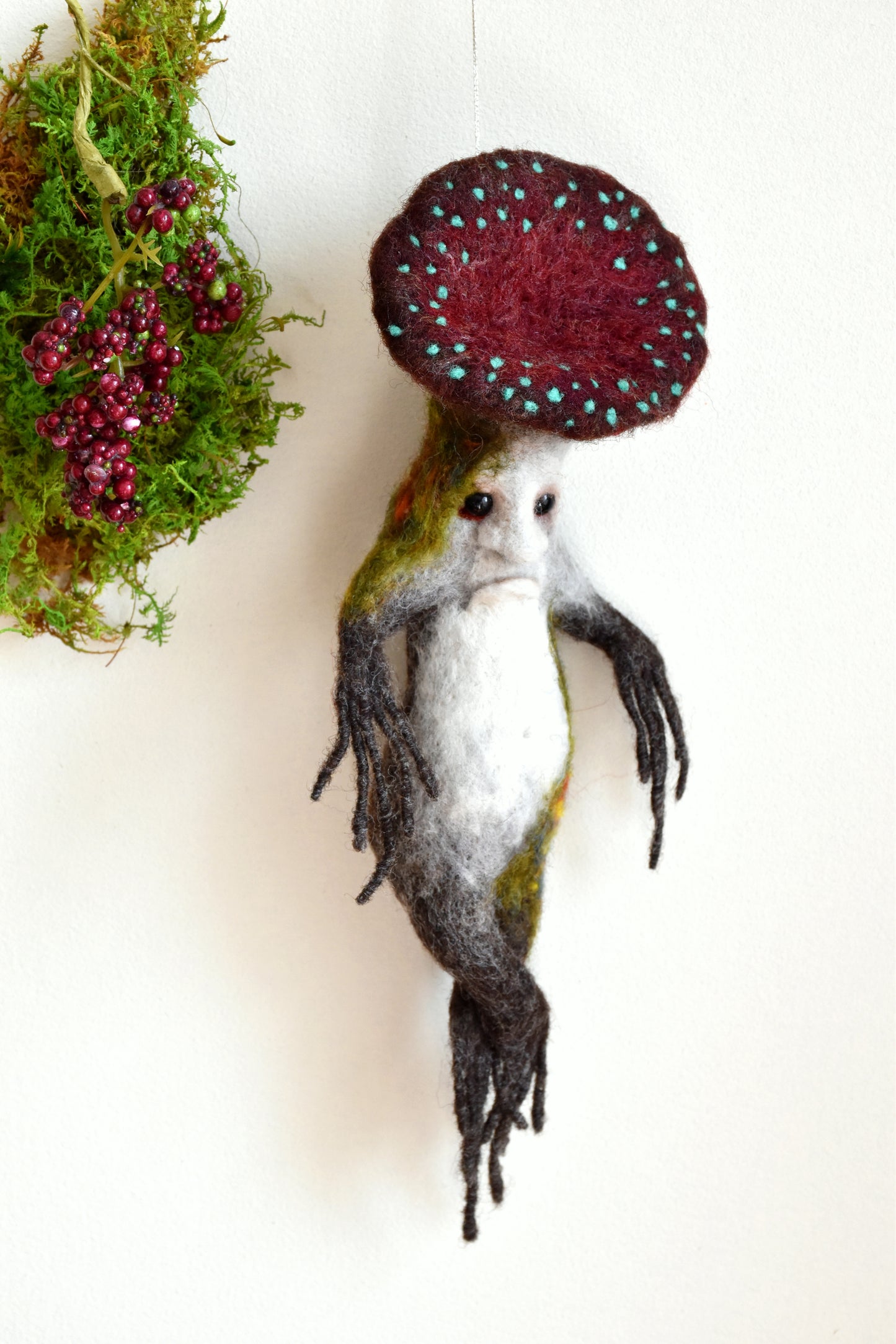 Needle Felted  Creature Mandrake-Zoombie-Tuber-Mushroom