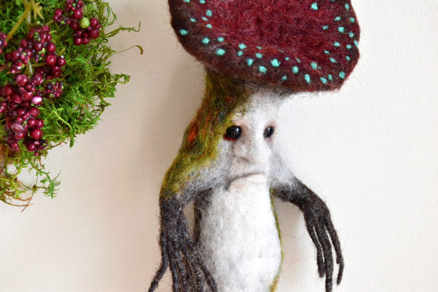 Needle Felted  Creature Mandrake-Zoombie-Tuber-Mushroom