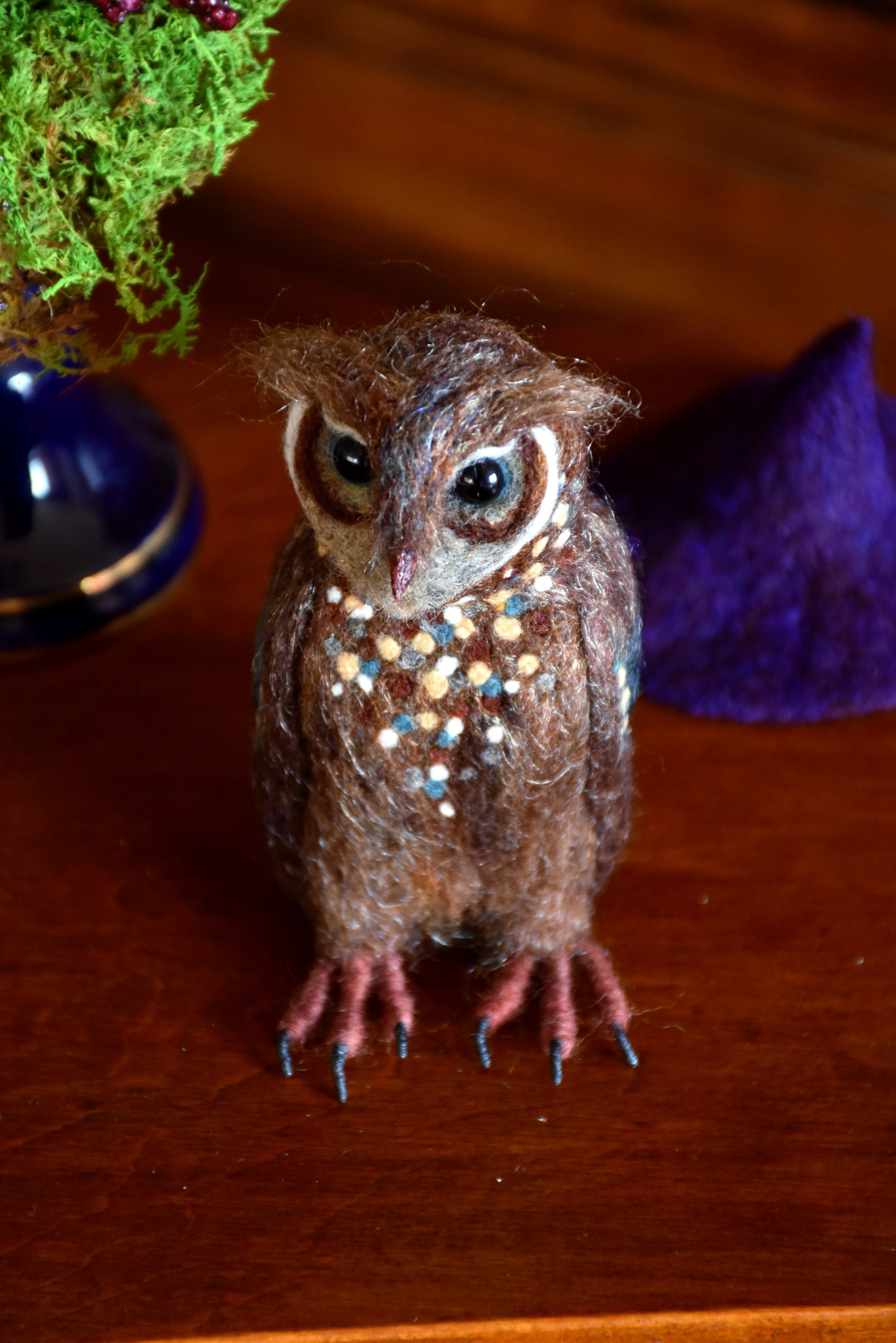 Needle Felted Little Owl Witch