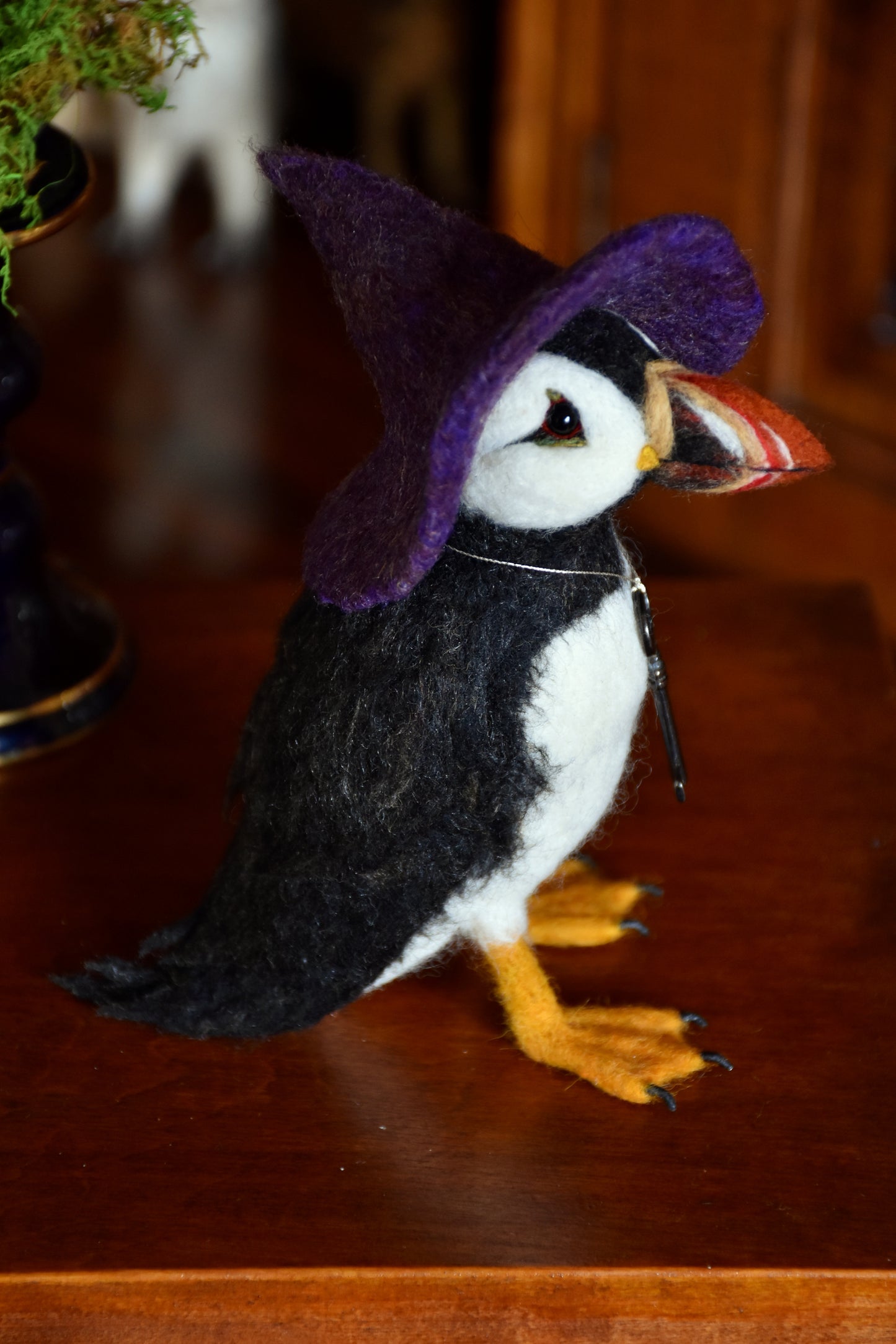 Needle Felted Puffin Witch