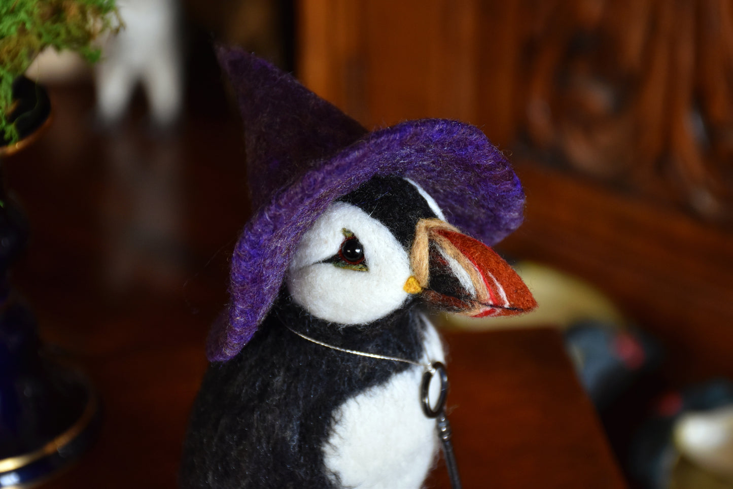 Needle Felted Puffin Witch