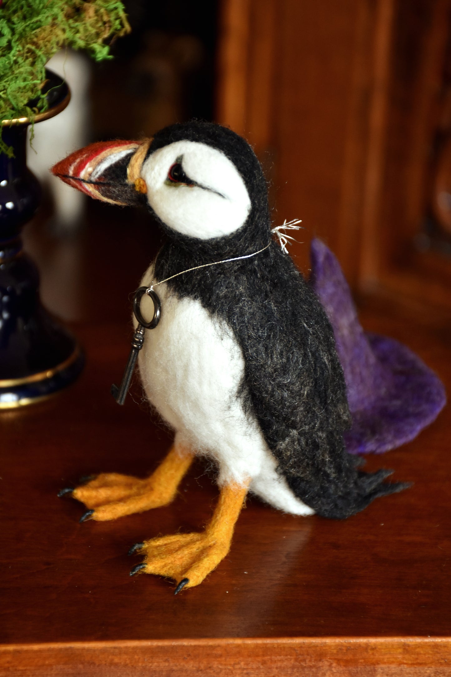 Needle Felted Puffin Witch