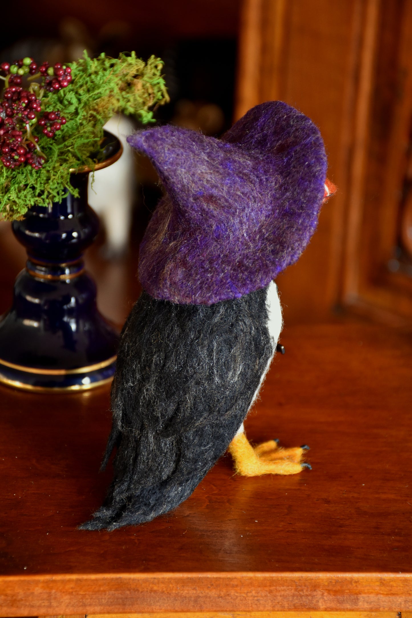 Needle Felted Puffin Witch