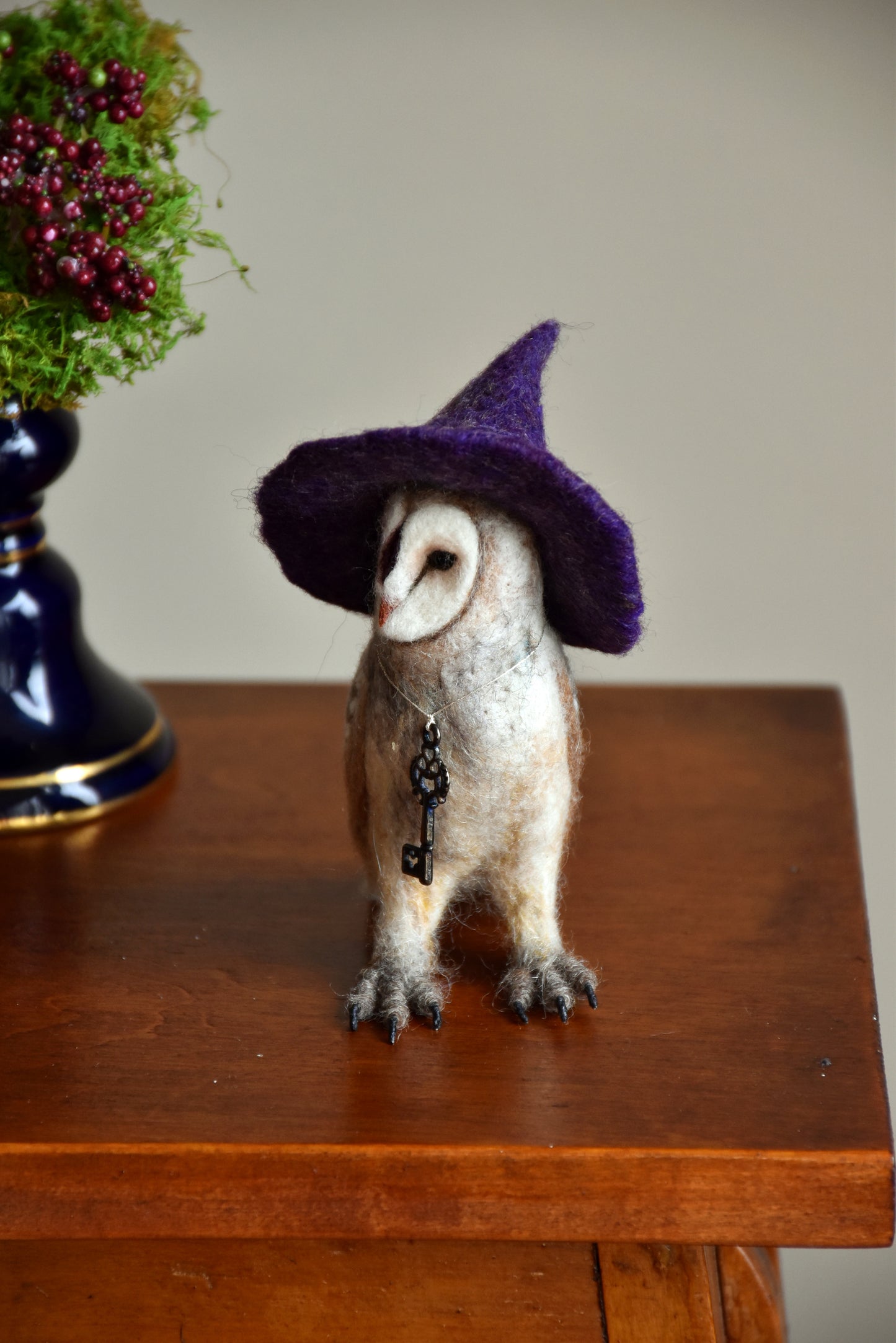 Needle Felted Little Witch  Barn Owl