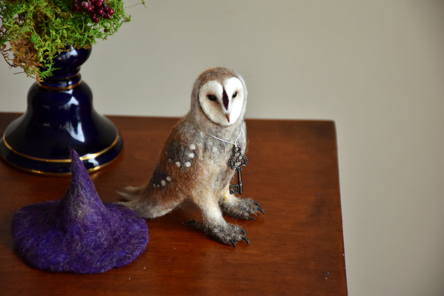 Needle Felted Little Witch  Barn Owl