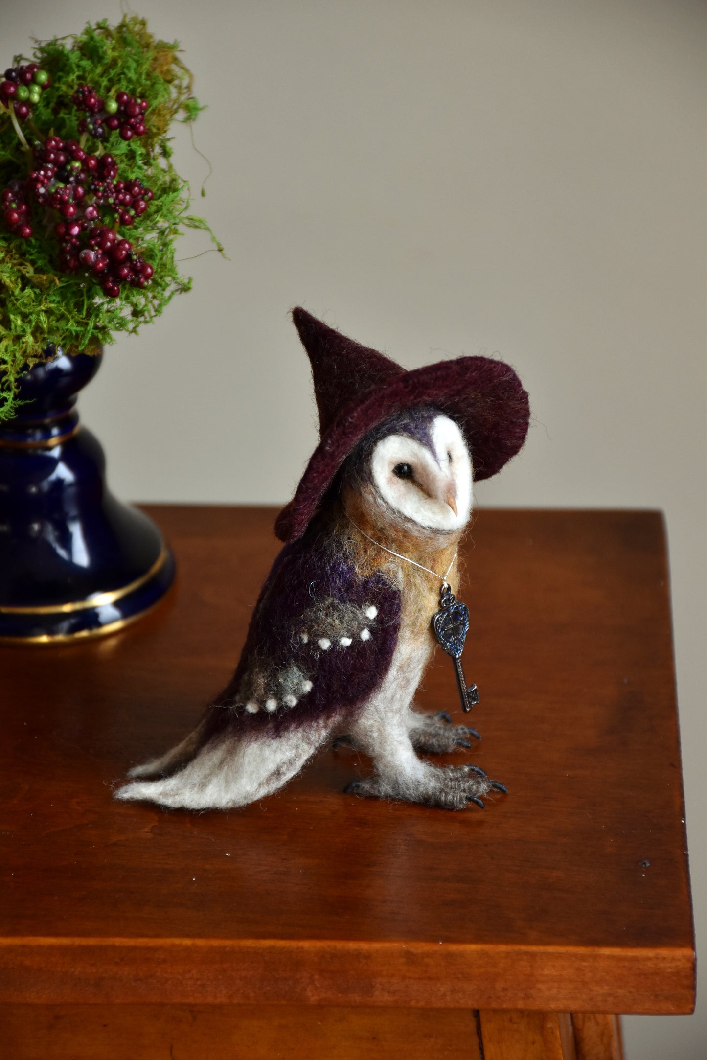 Needle Felted Little Witch  Barn Owl