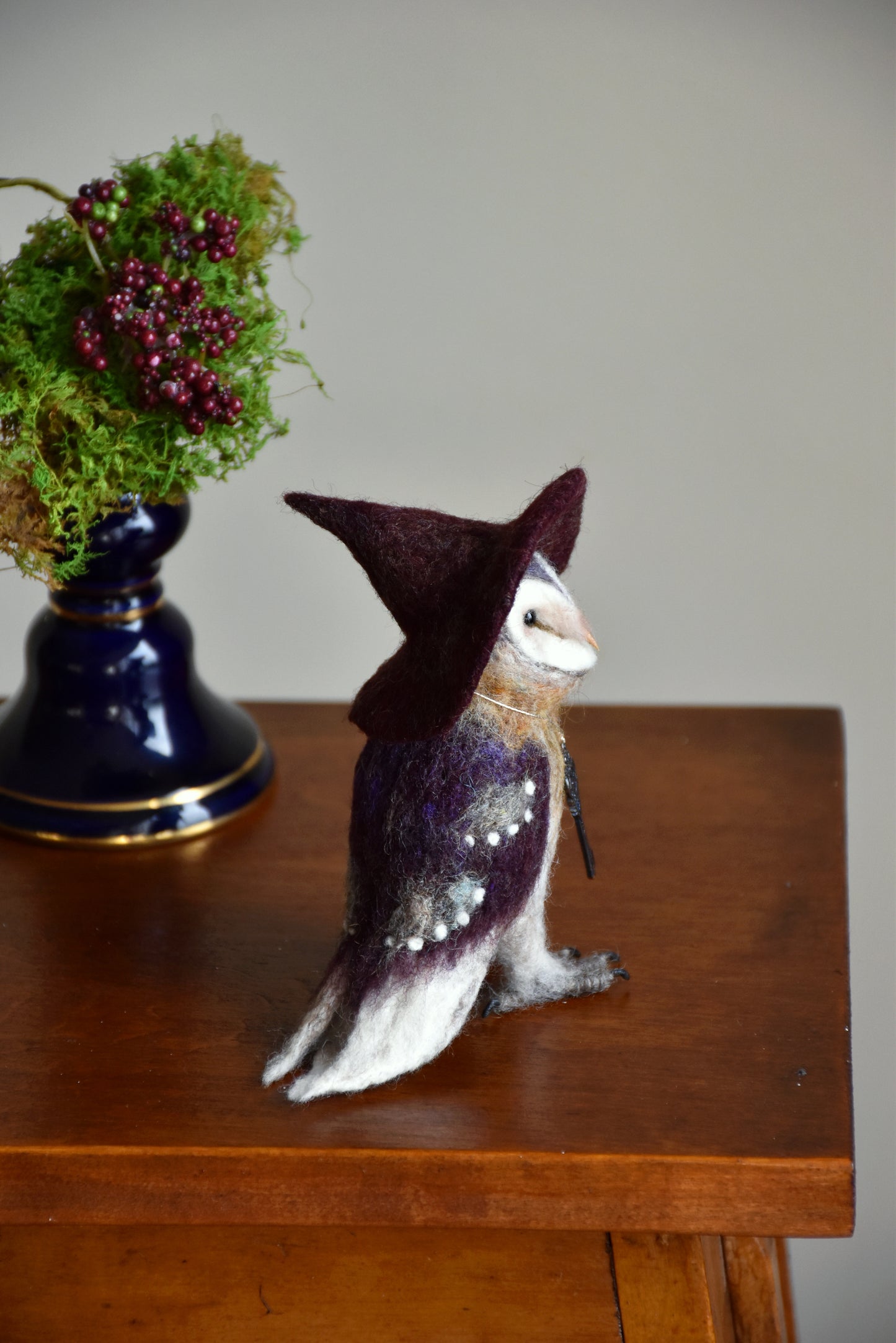 Needle Felted Little Witch  Barn Owl