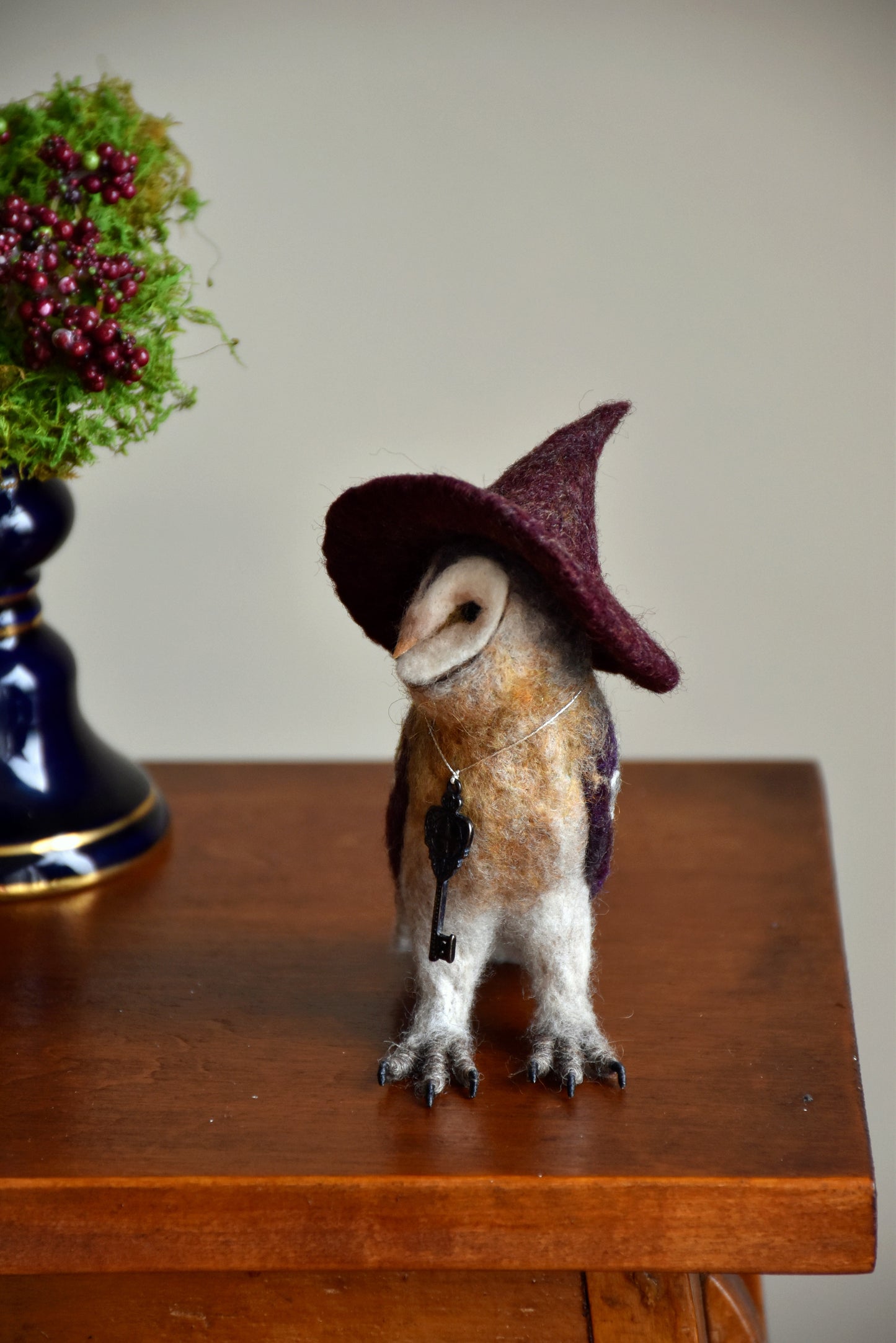 Needle Felted Little Witch  Barn Owl