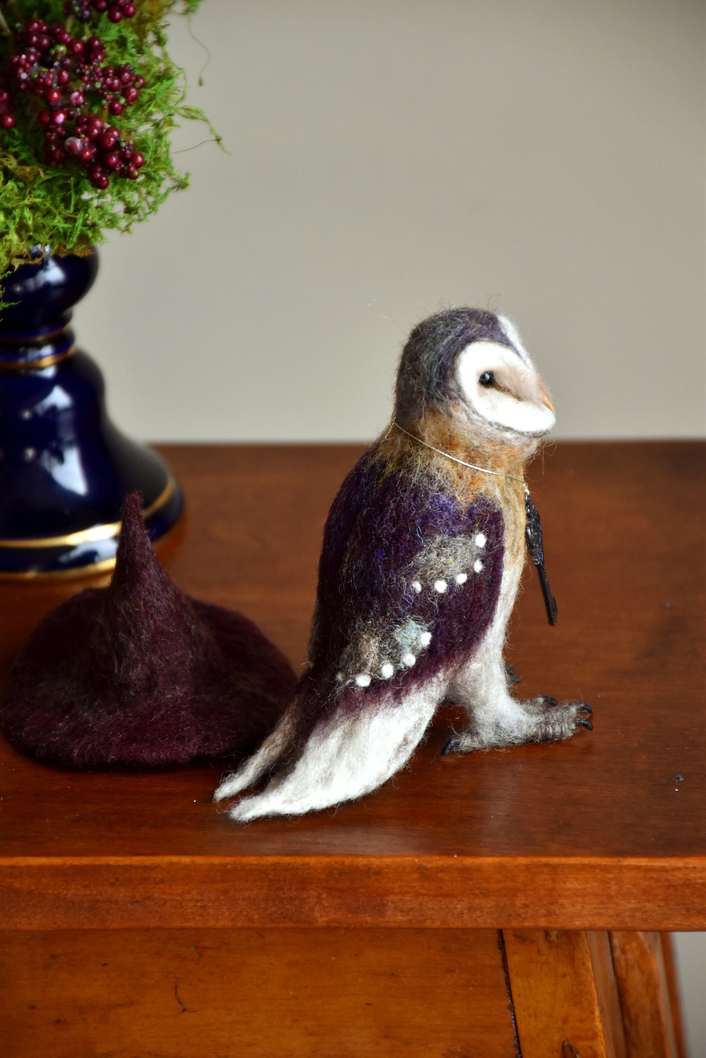 Needle Felted Little Witch  Barn Owl