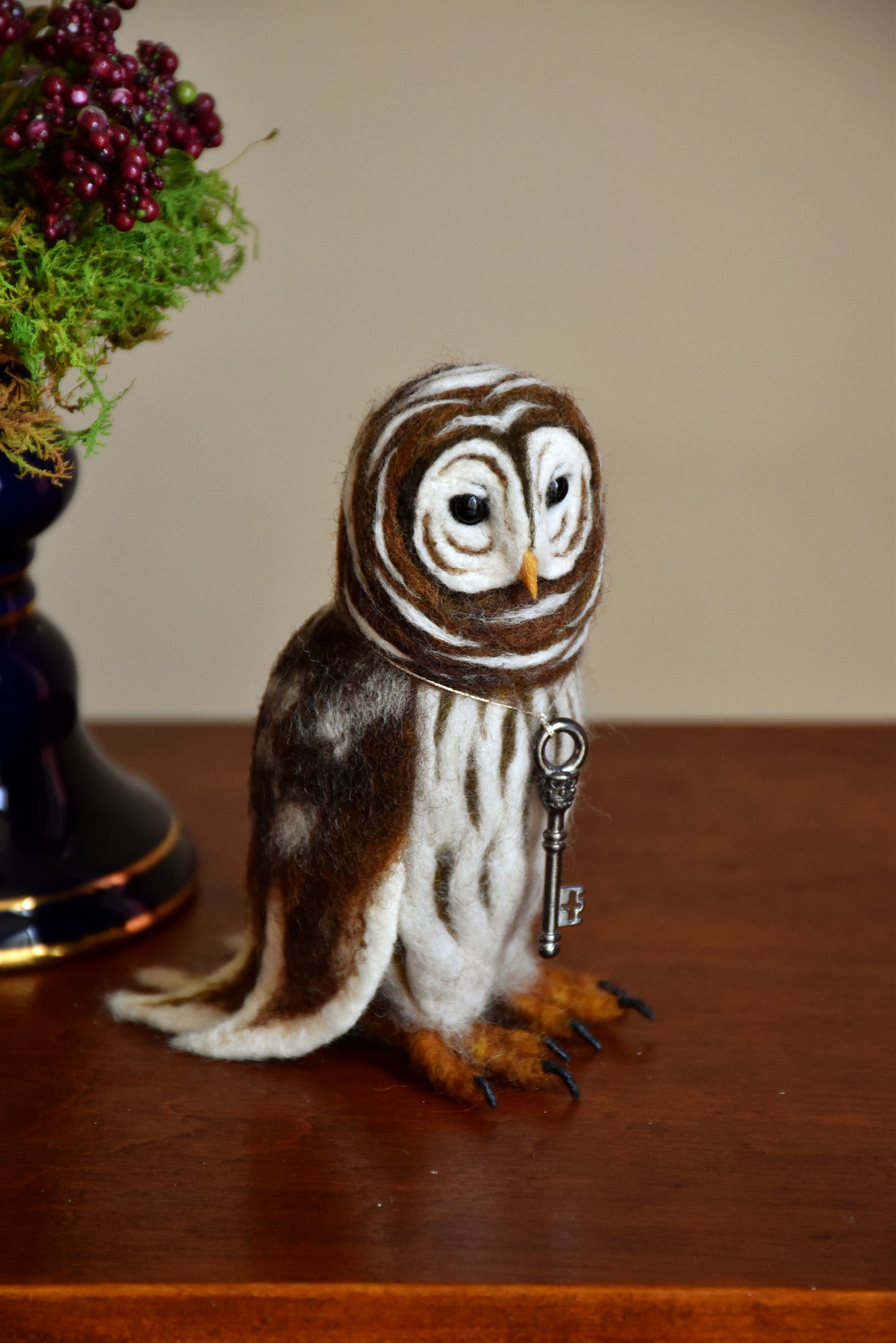 Needle Felted Little Barred Owl