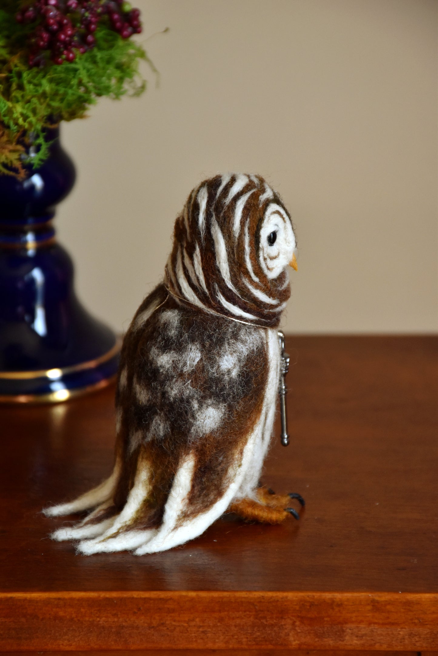 Needle Felted Little Barred Owl