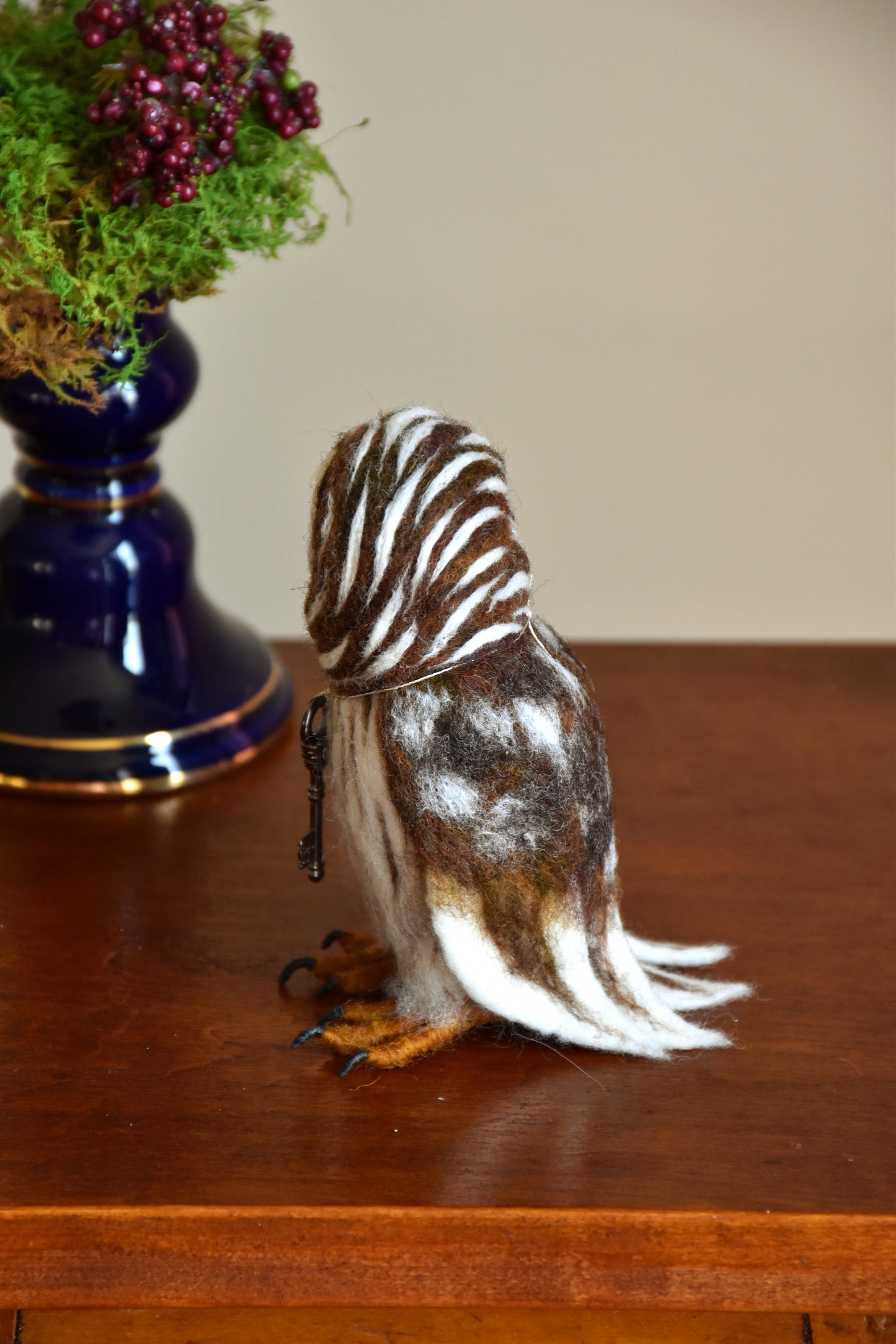 Needle Felted Little Barred Owl