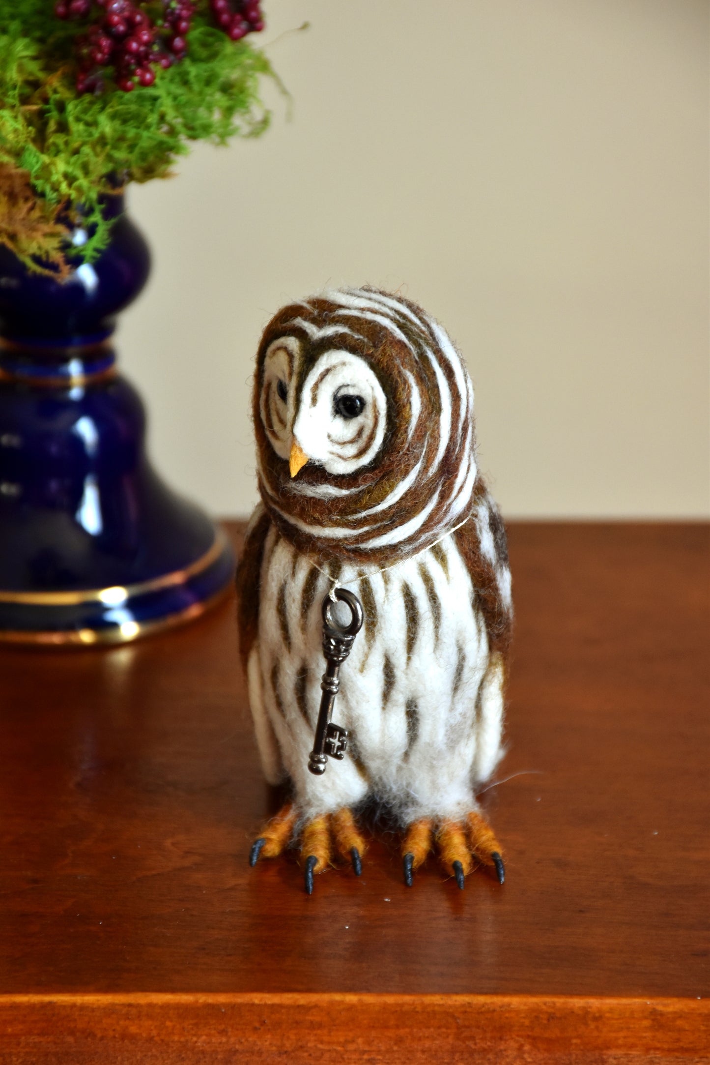 Needle Felted Little Barred Owl