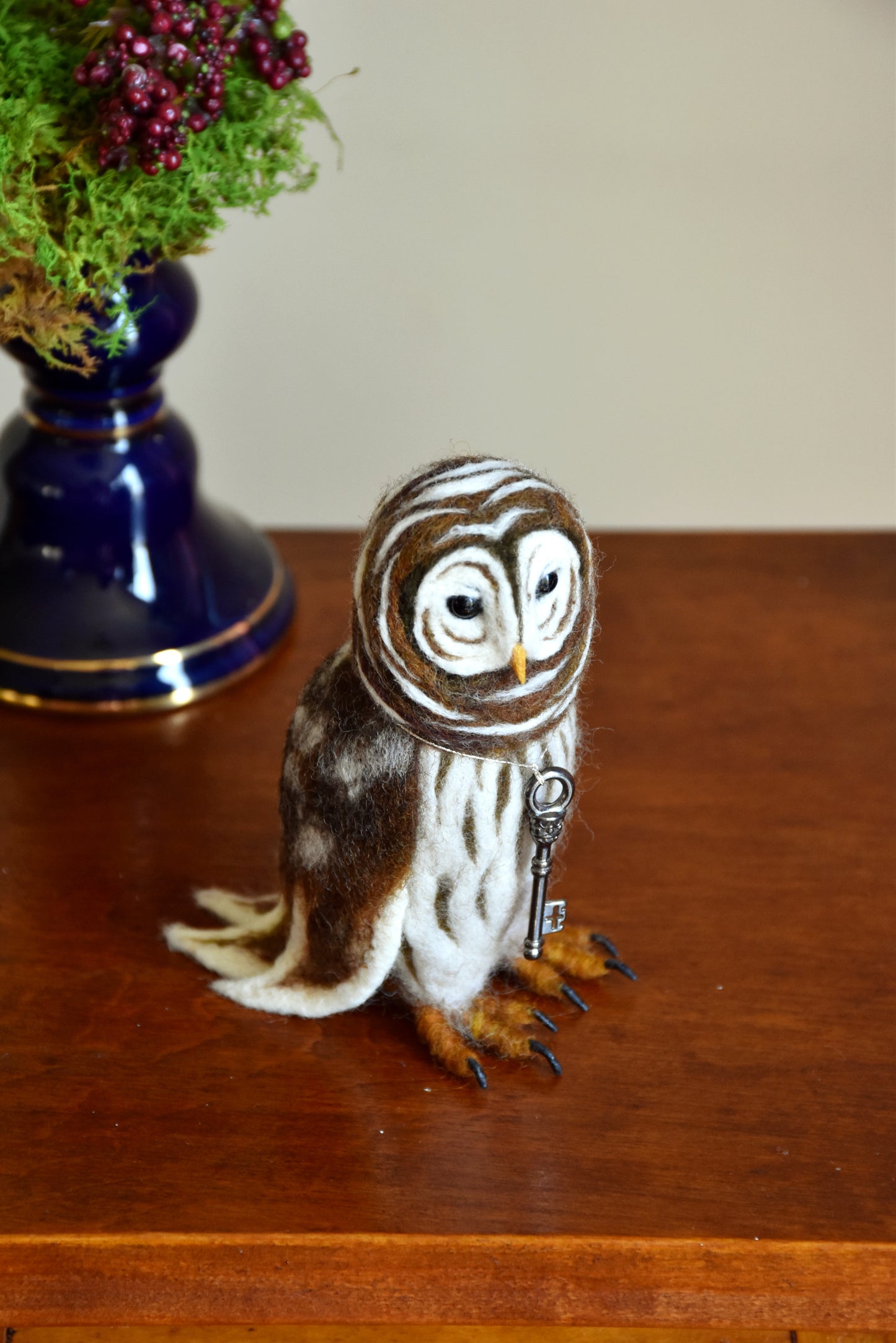 Needle Felted Little Barred Owl