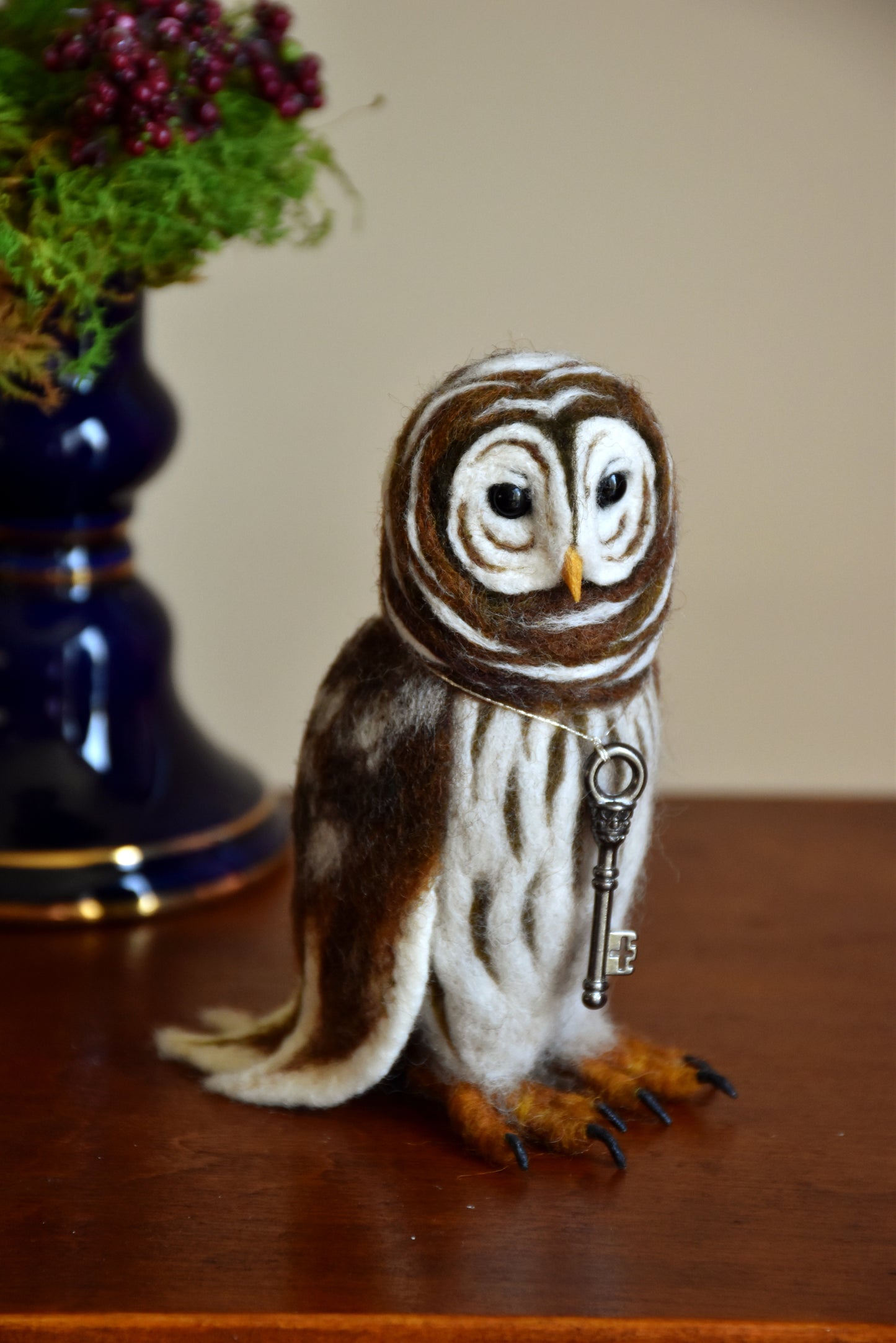 Needle Felted Little Barred Owl