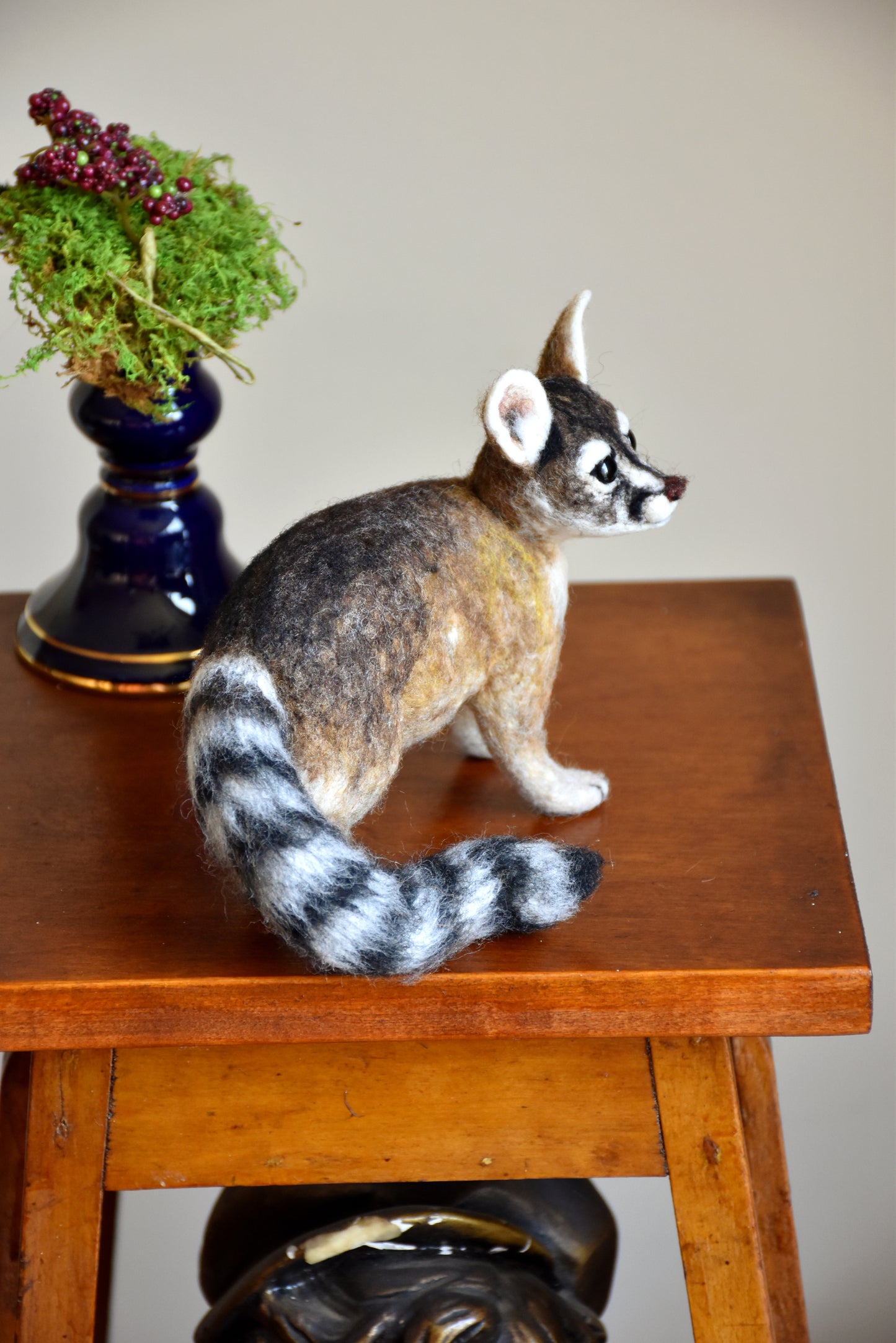 Needle Felted Cat Ringtail