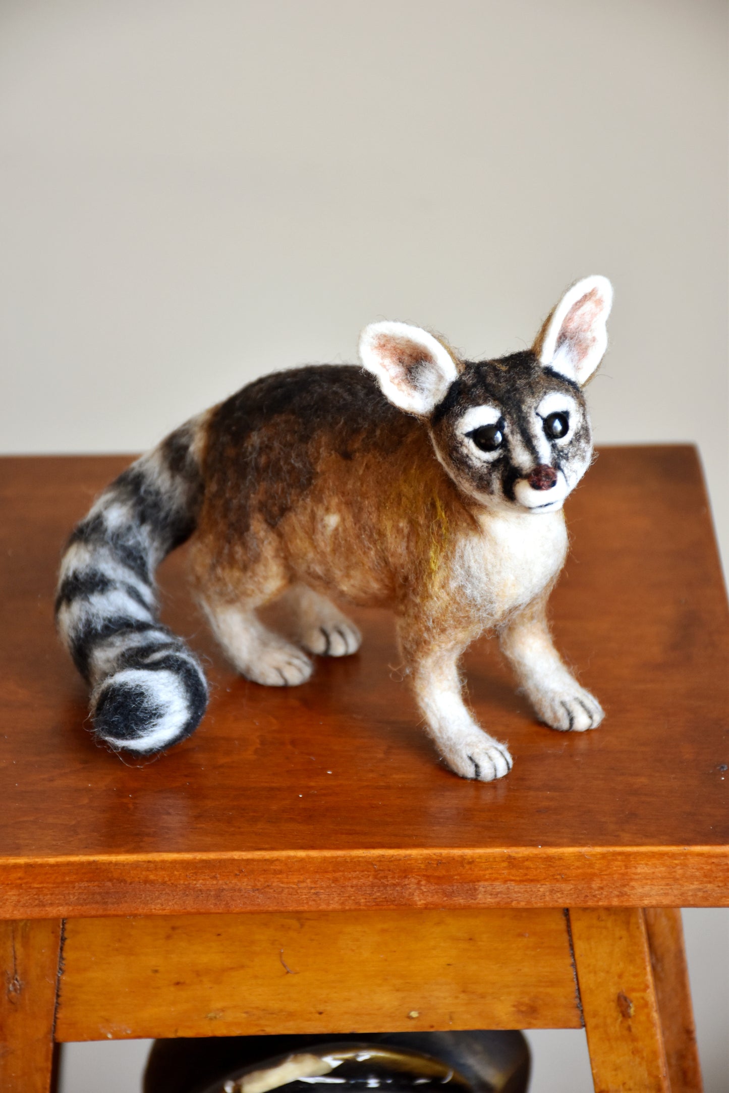 Needle Felted Cat Ringtail