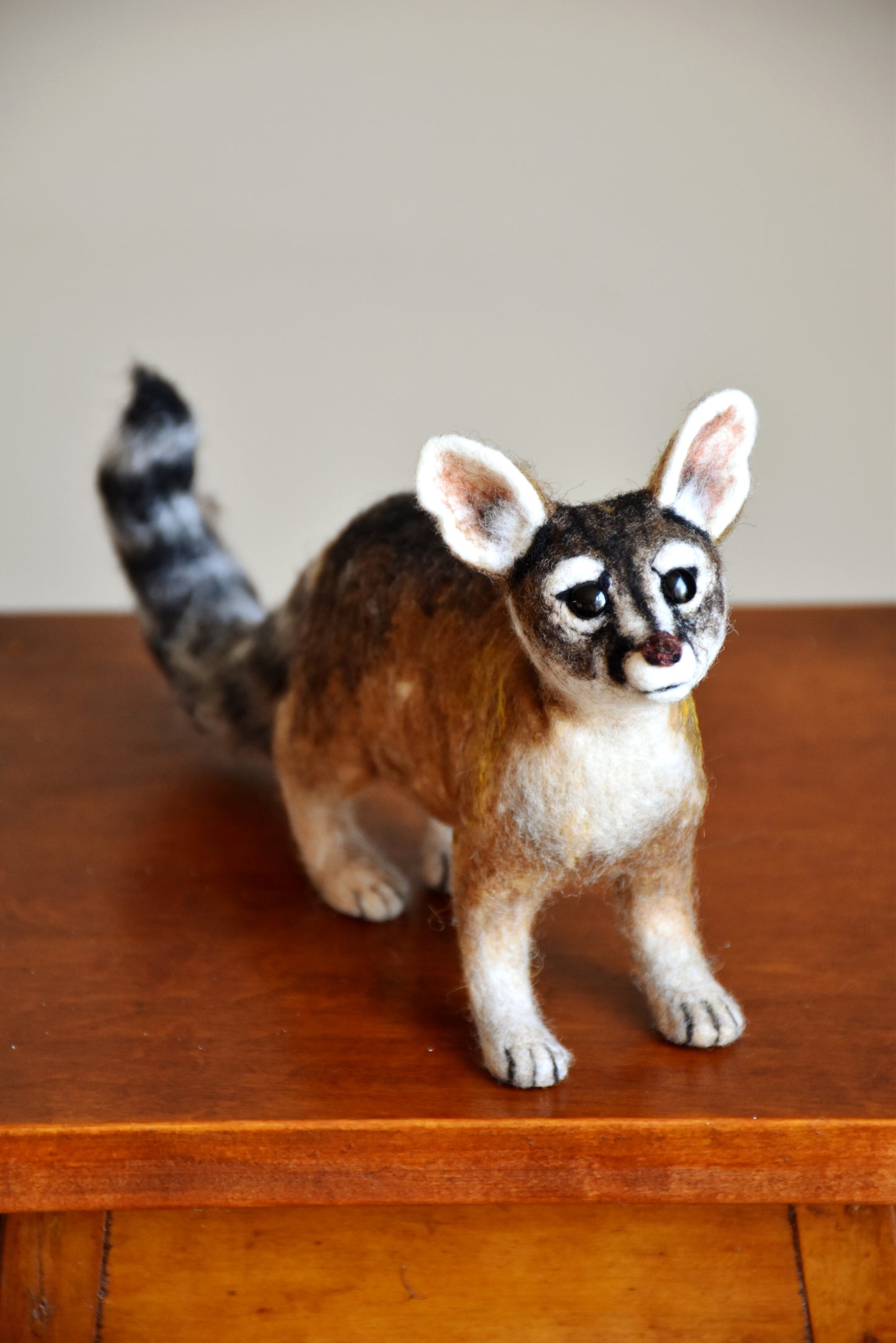 Needle Felted Cat Ringtail