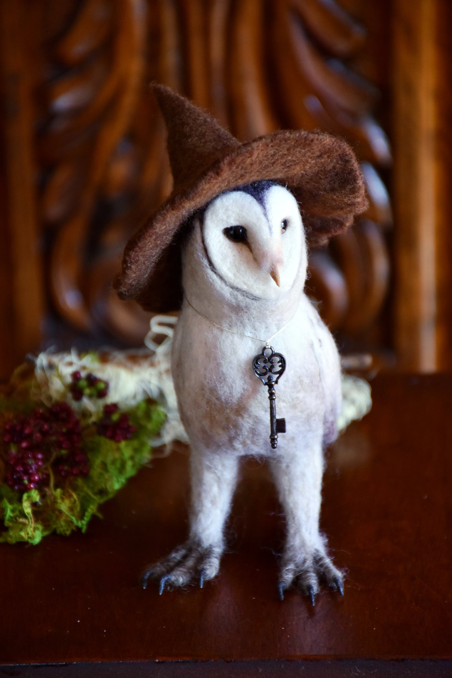 Needle Felted Barn Owl Witch